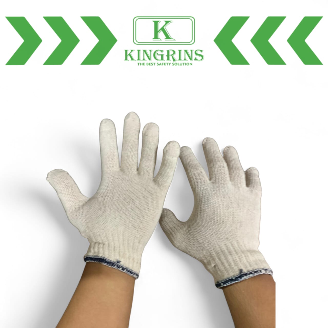 KINGRINS - Sarung Tangan Rajut Benang 5 / Sarung Tangan Katun Benang 5 Putih