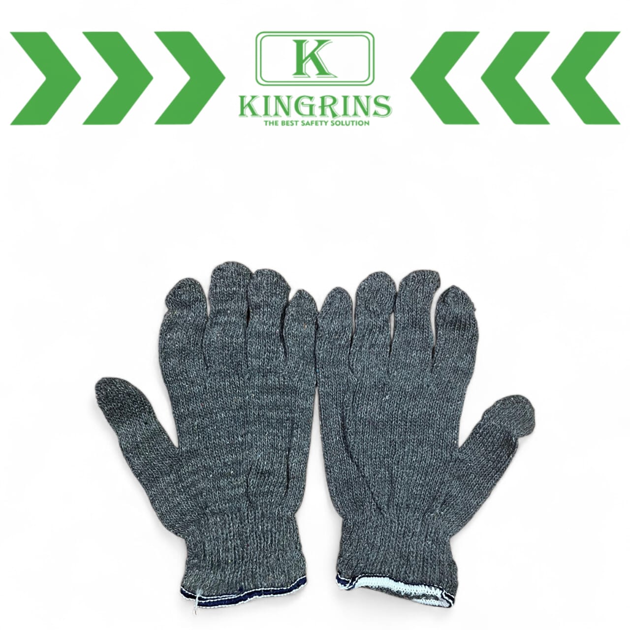 KINGRINS - Sarung tangan Rajut benang 5 abu abu / sarung tangan kain 5 benang lusinan