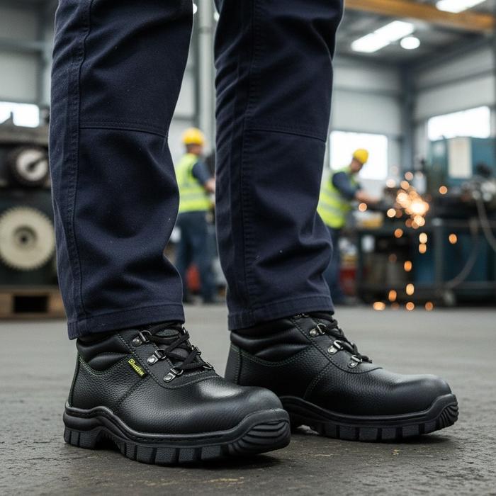 KINGRINS - Sepatu Safety kerja semi boot mid cut tipe Alesha ujung besi Outsole rubber uuran 38-44 - 38, Outsole Rubber