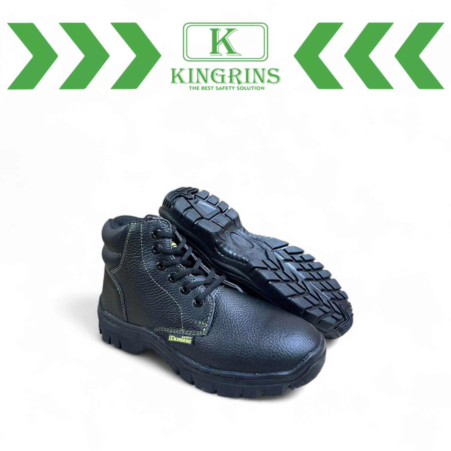 KINGRINS - Sepatu Safety Kinngrins Yorin Hitam RB / Sepatu Safety Semi Boot Tali