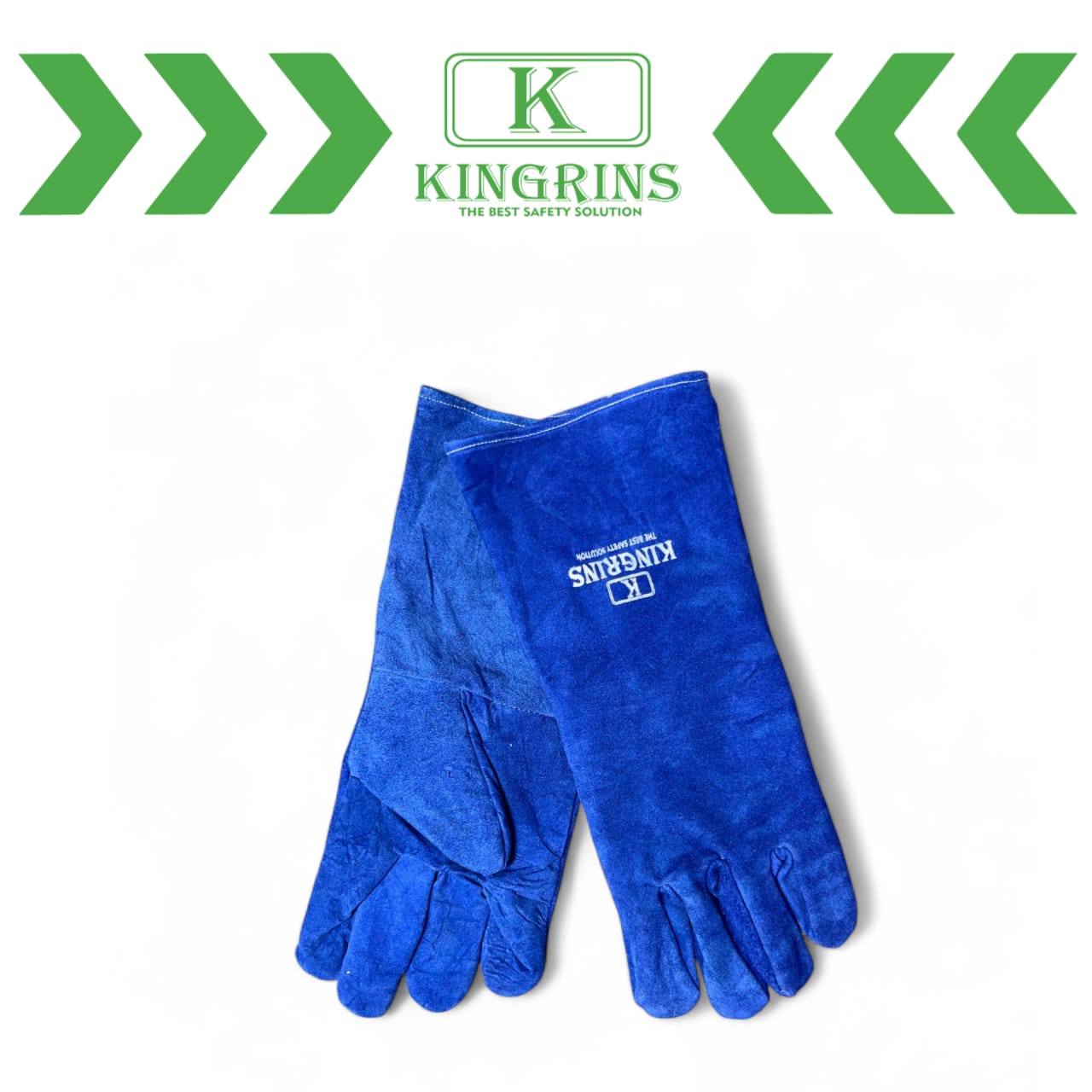KINGRINS - Sarung Tangan Las Kulit Asli warna Biru