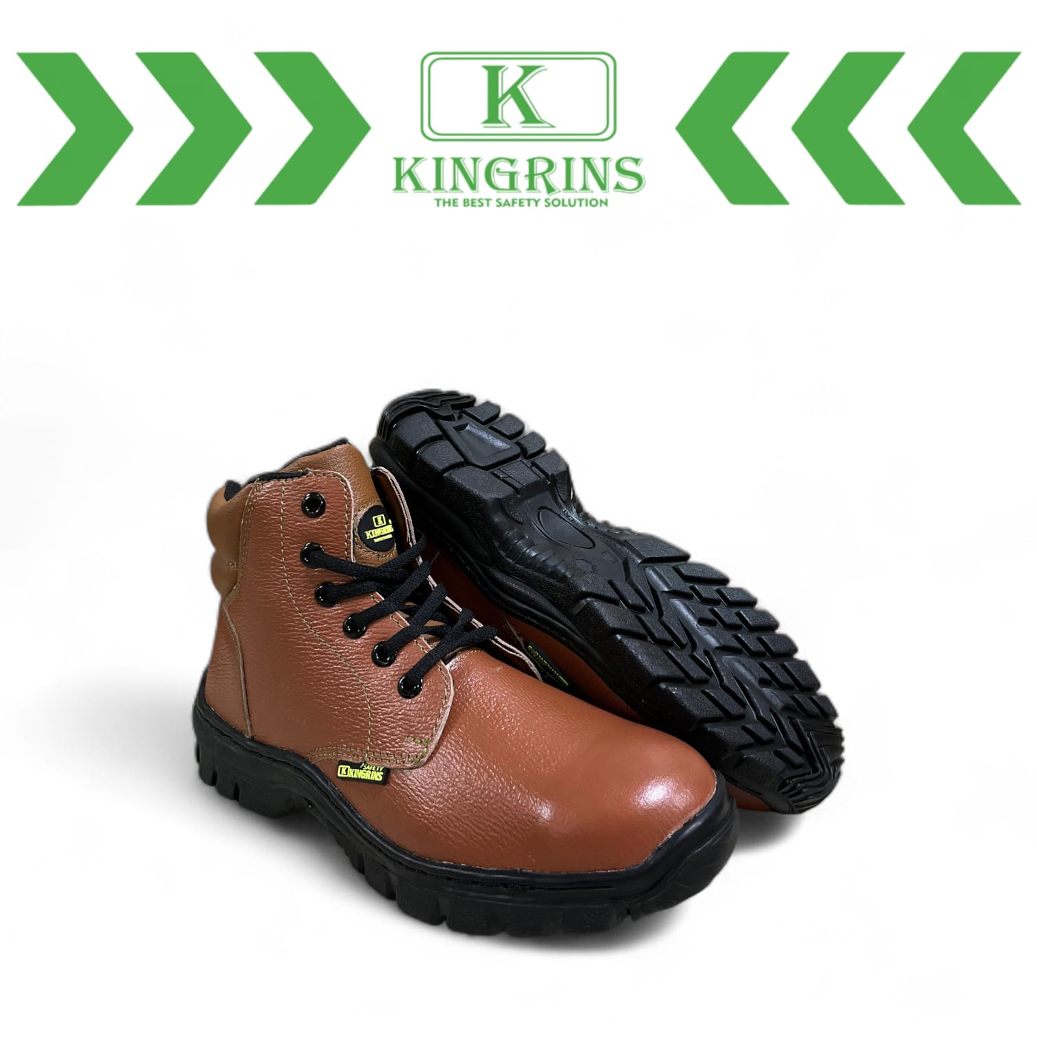 KINGRINS - Sepatu Safety Kingrins Yorin Coklat RB / Sepatu Safety Kingrins Semi Boot Tali