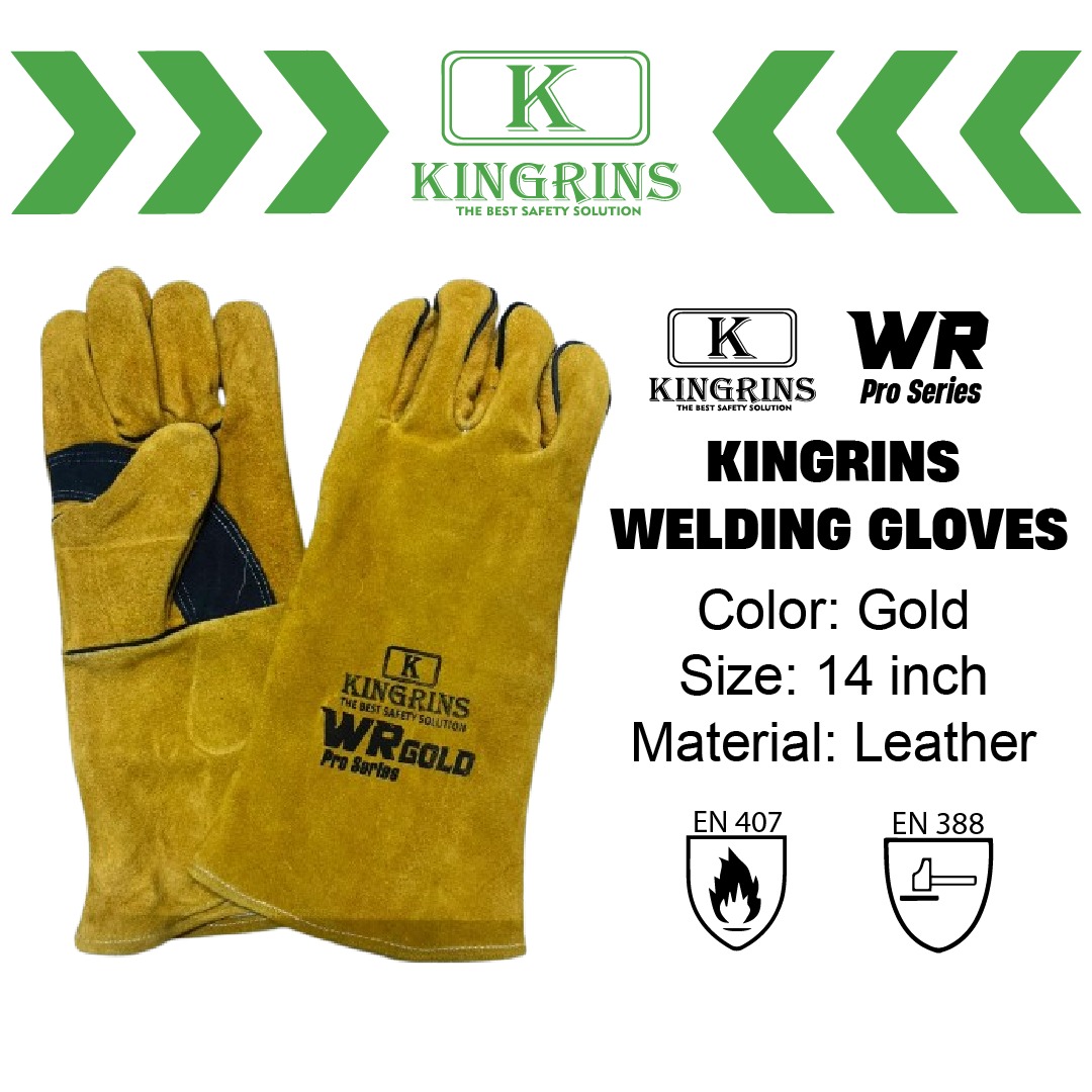 KINGRINS - Sarung Tangan Las WR Gold Pro Series 14 Inch