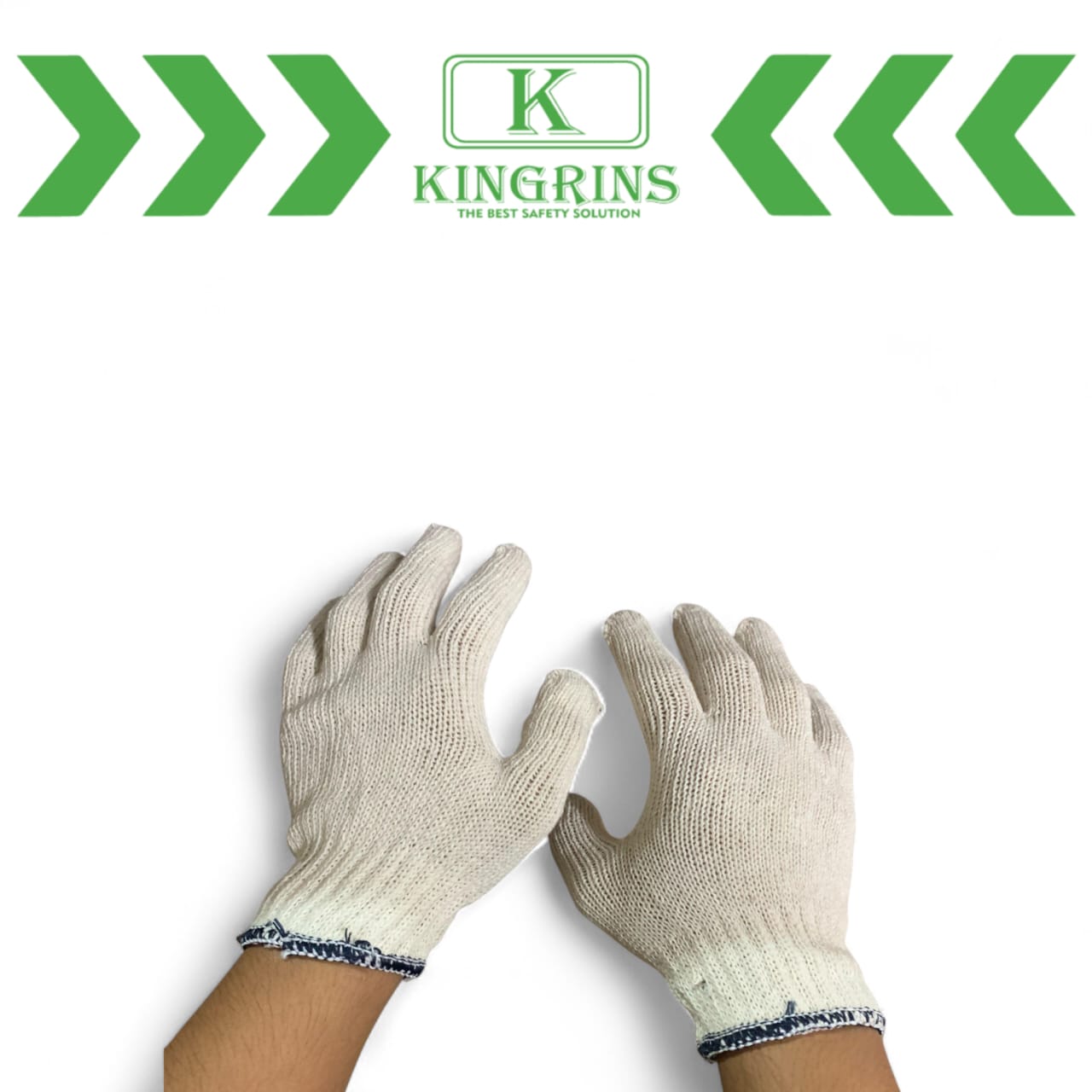 KINGRINS - Sarung Tangan Rajut Benang 5 / Sarung Tangan Katun Benang 5 Putih