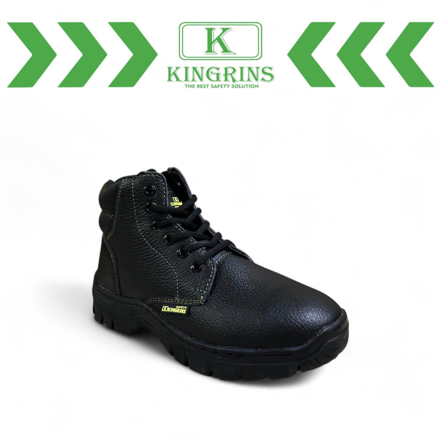 KINGRINS - Sepatu Safety Kinngrins Yorin Hitam RB / Sepatu Safety Semi Boot Tali