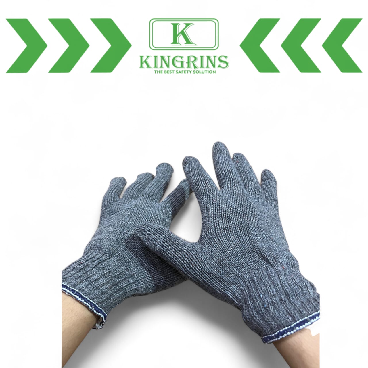 KINGRINS - Sarung tangan Rajut benang 5 abu abu / sarung tangan kain 5 benang lusinan