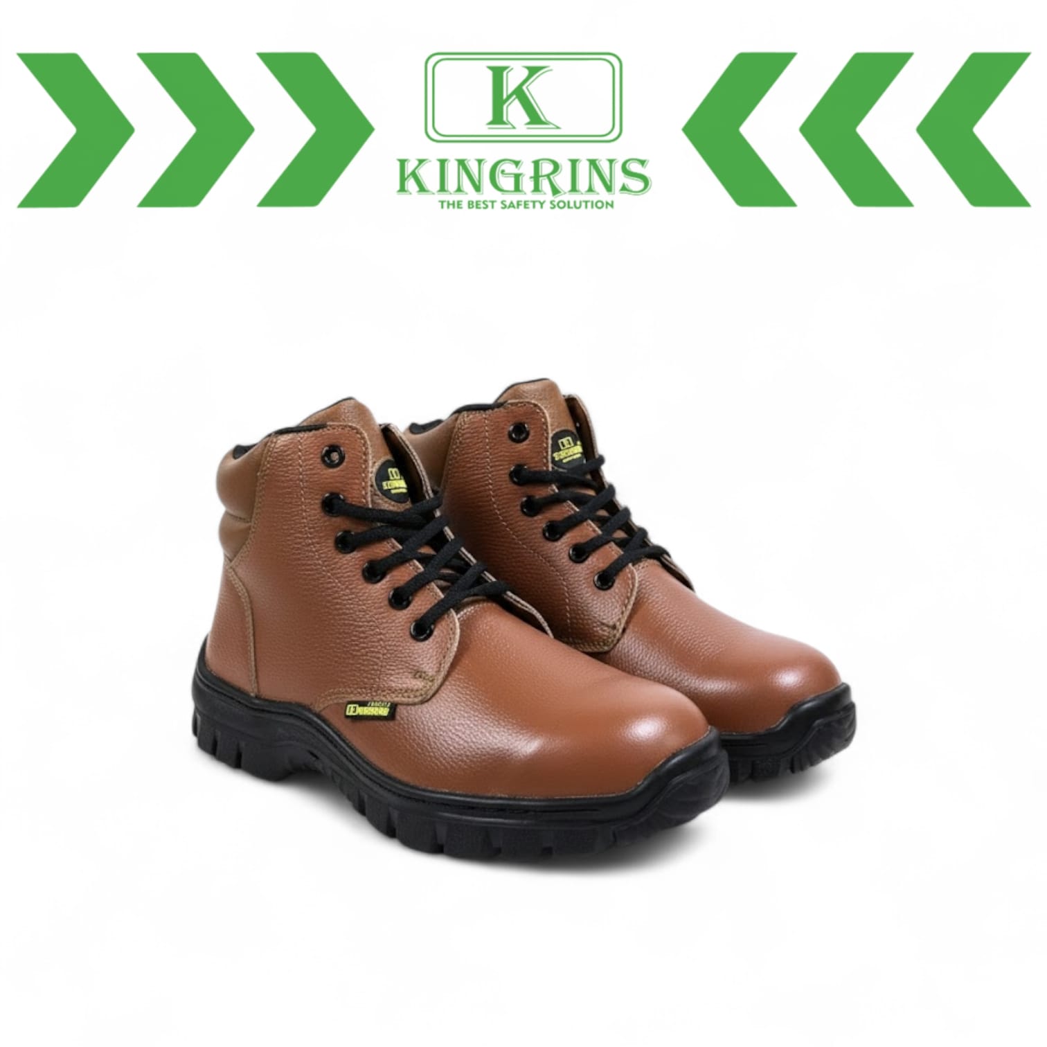KINGRINS - Sepatu Safety Kingrins Yorin Coklat RB / Sepatu Safety Kingrins Semi Boot Tali