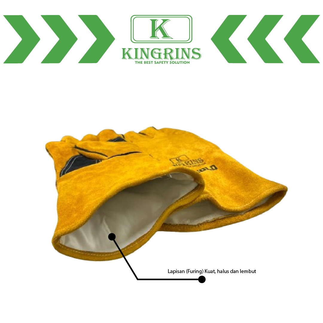 KINGRINS - Sarung Tangan Las WR Gold Pro Series 14 Inch