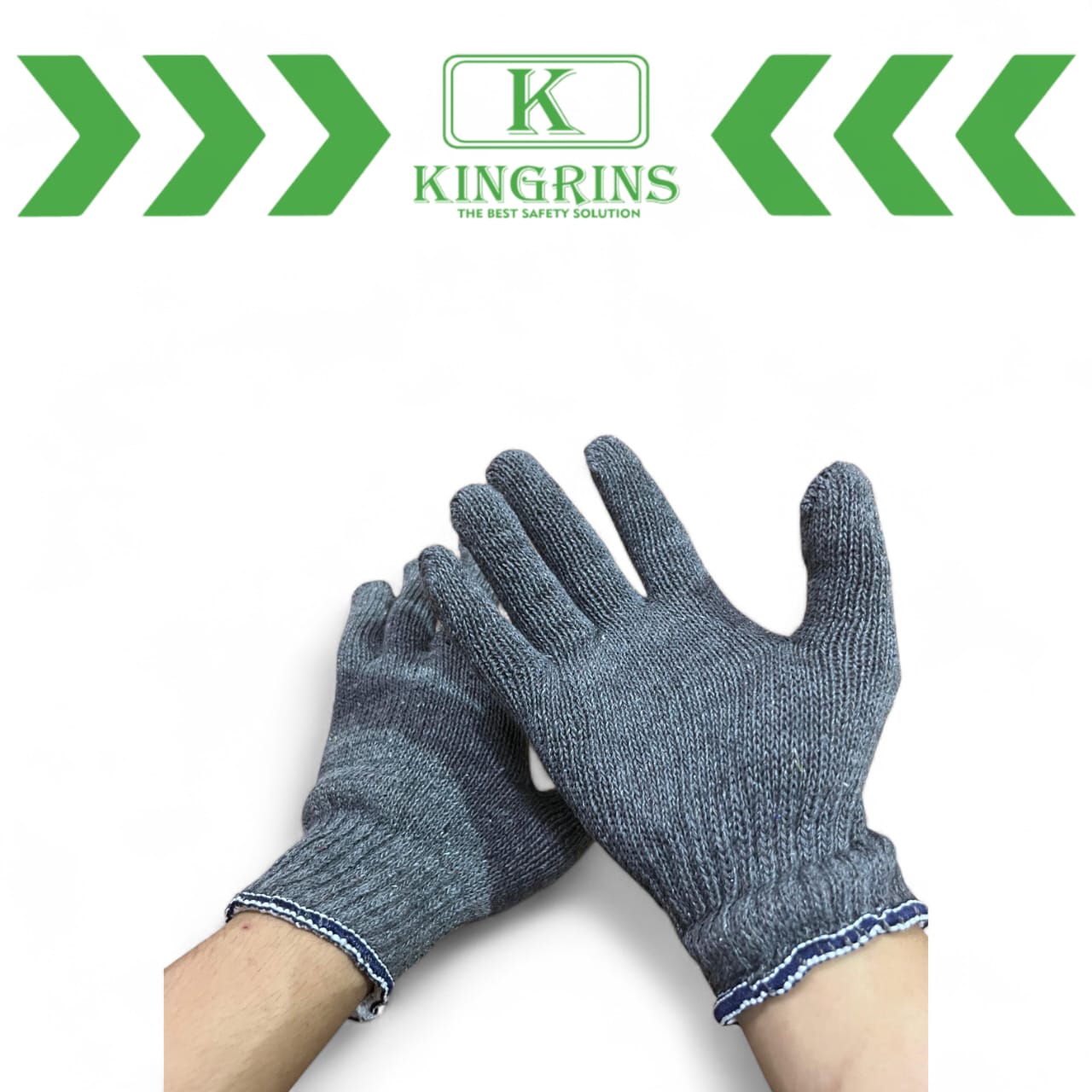 KINGRINS - Sarung tangan Rajut benang 5 abu abu / sarung tangan kain 5 benang lusinan