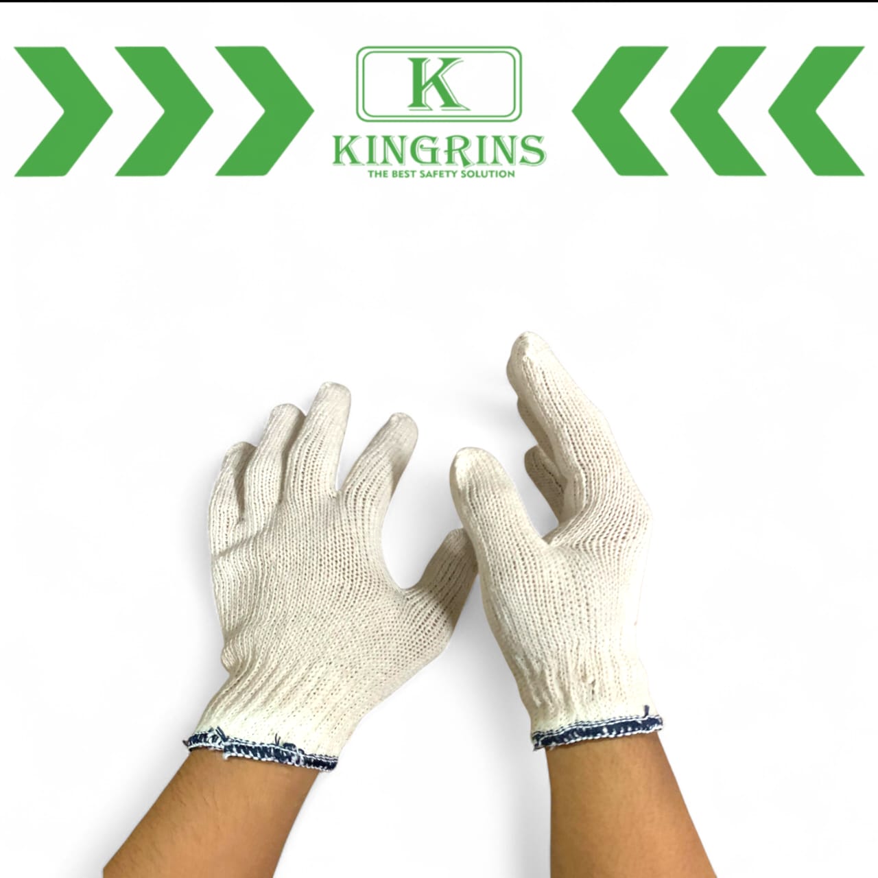 KINGRINS - Sarung Tangan Rajut Benang 5 / Sarung Tangan Katun Benang 5 Putih