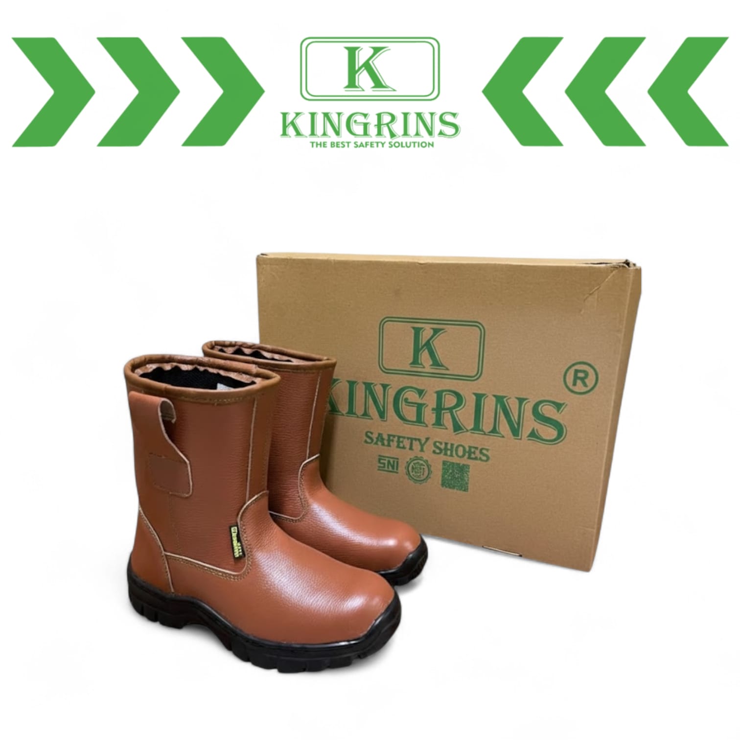 KINGRINS - Sepatu Safety Kingrins Rinandha Coklat RB / Sepatu Safety Kingrins Tinggi Boot