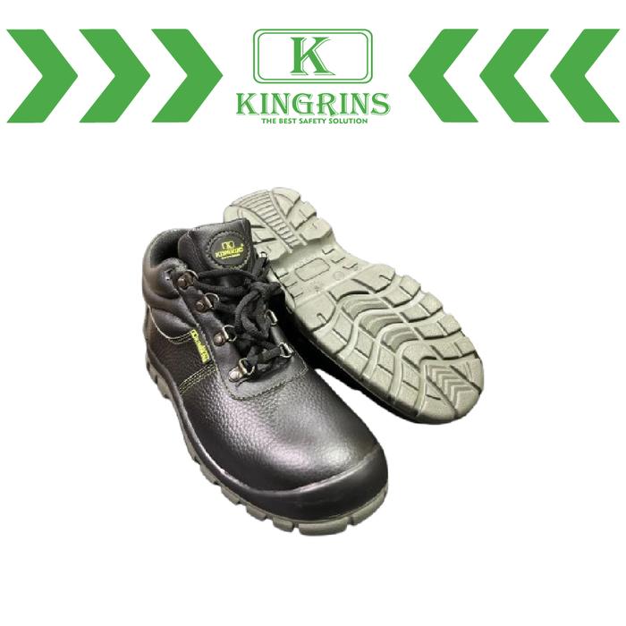 KINGRINS - Sepatu Safety kerja semi boot mid cut tipe Alesha ujung besi Outsole PU 