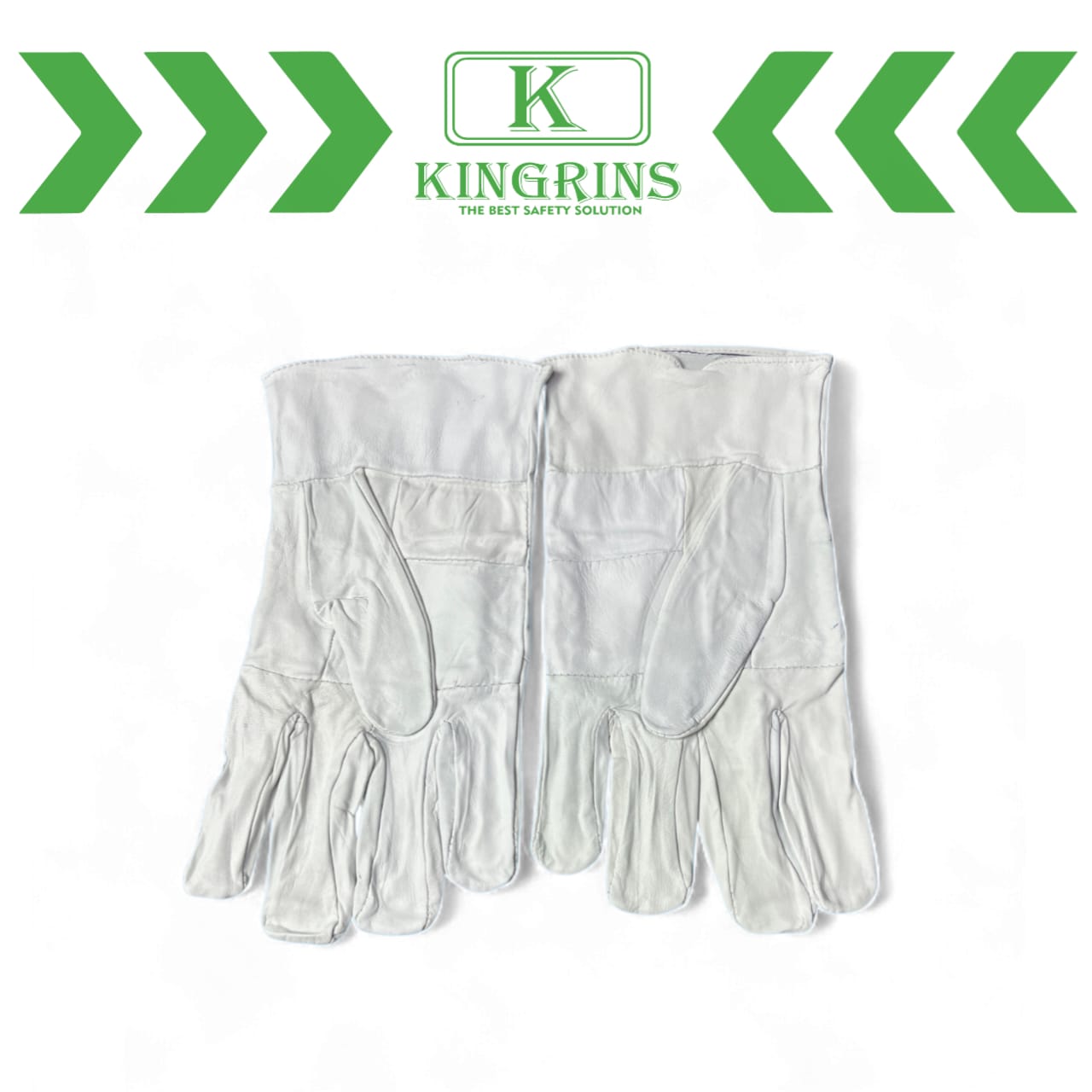 KINGRINS - Sarung Tangan Las Argon Kulit Asli Warna Putih