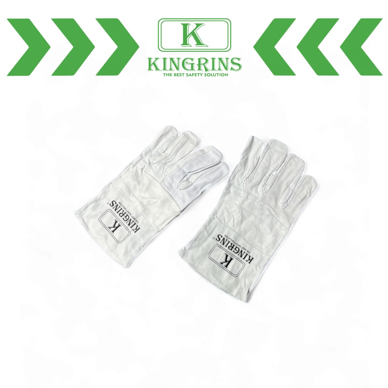 KINGRINS - Sarung Tangan Las Argon Kulit Asli Warna Putih