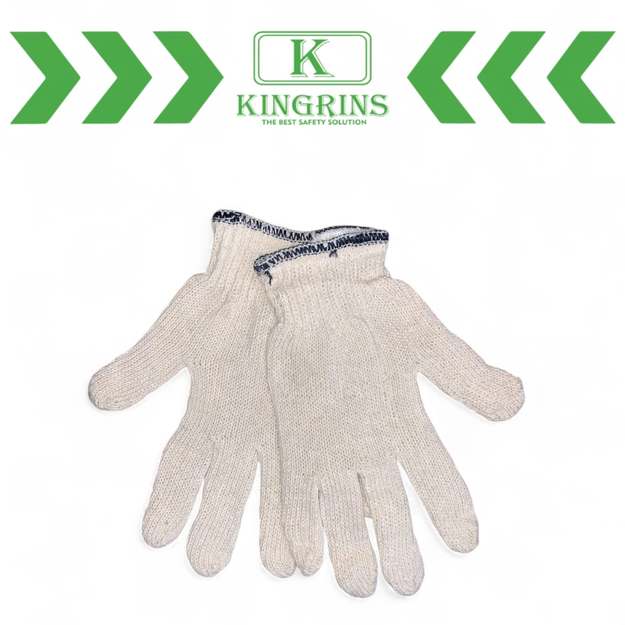 KINGRINS - Sarung Tangan Rajut Benang 5 / Sarung Tangan Katun Benang 5 Putih