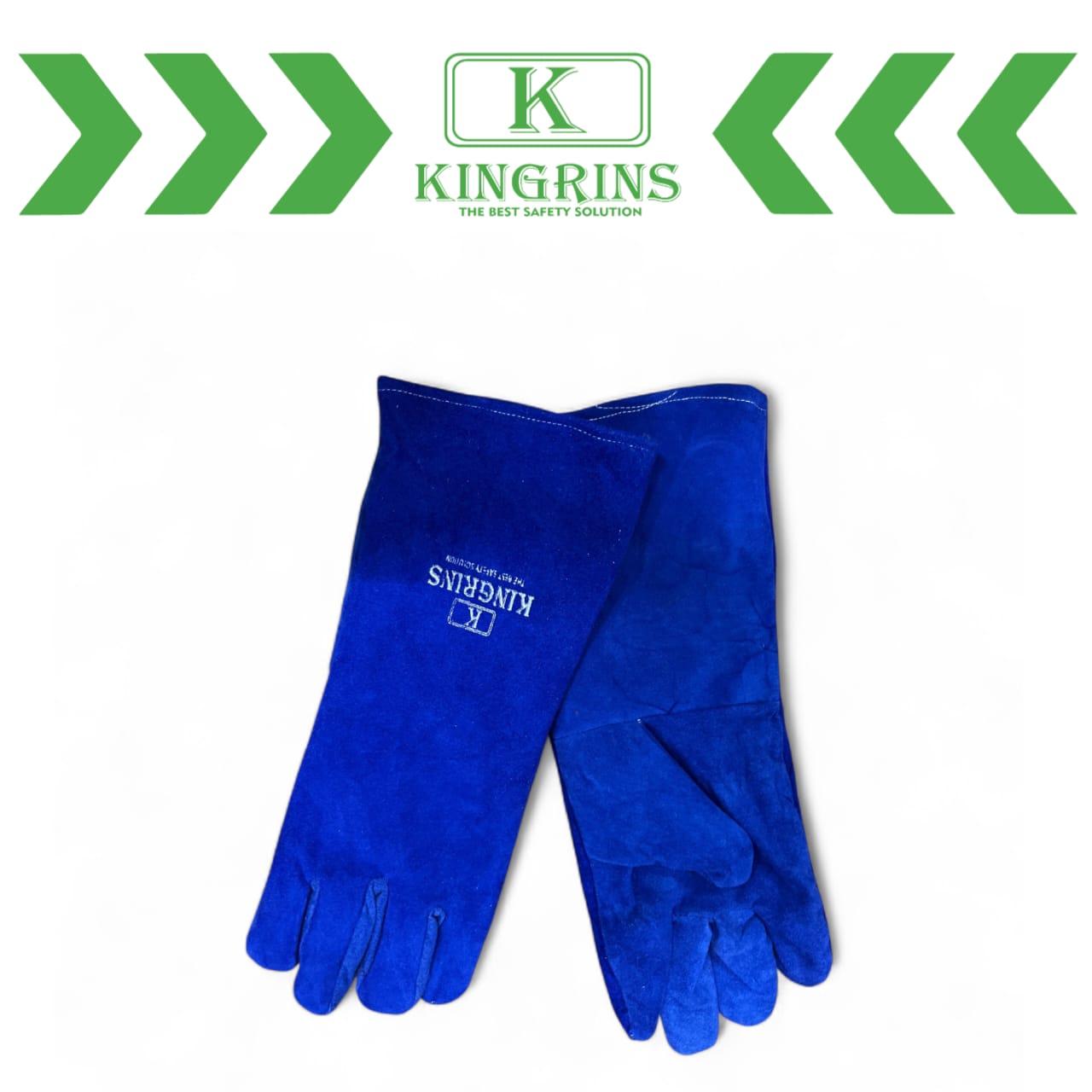 KINGRINS - Sarung Tangan Las Kulit Asli warna Biru