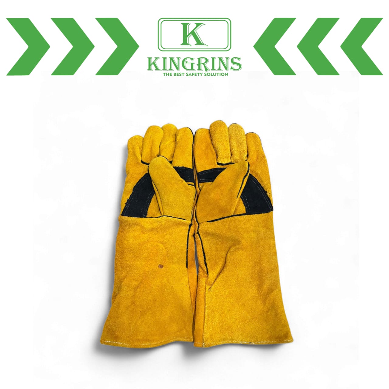 KINGRINS - Sarung tangan las Premium kulit asli 16 inch Original Warna Coklat