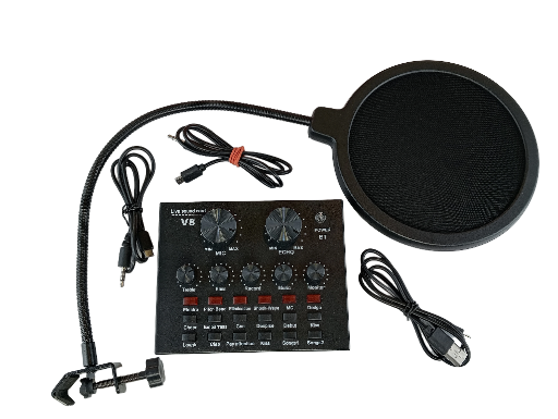 Pack Microphone de Studio avec carte son et Support Flexible