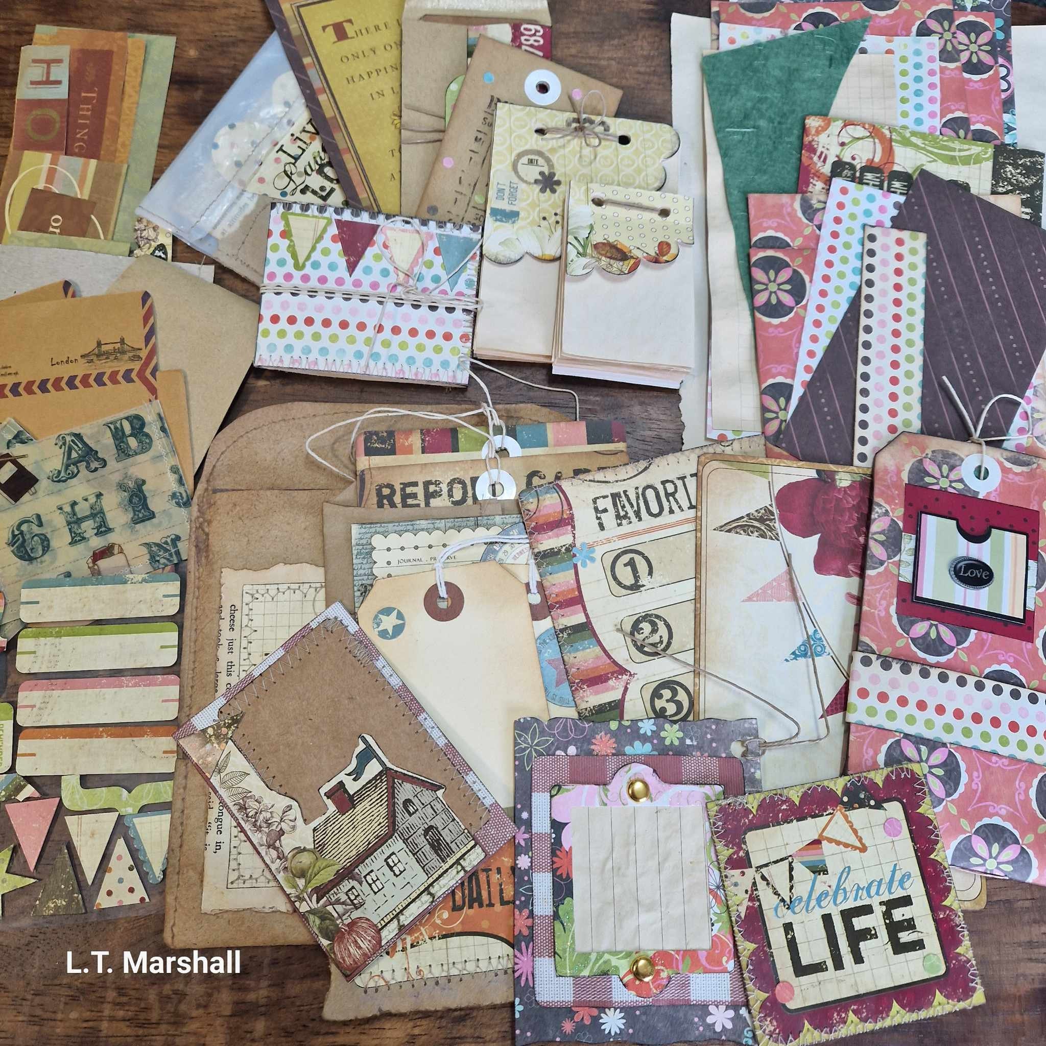 Handmade Junk Journaling Kit Vintage Muted | Ephemera, Stickers, Papers & Envelopes for Scrapbooking