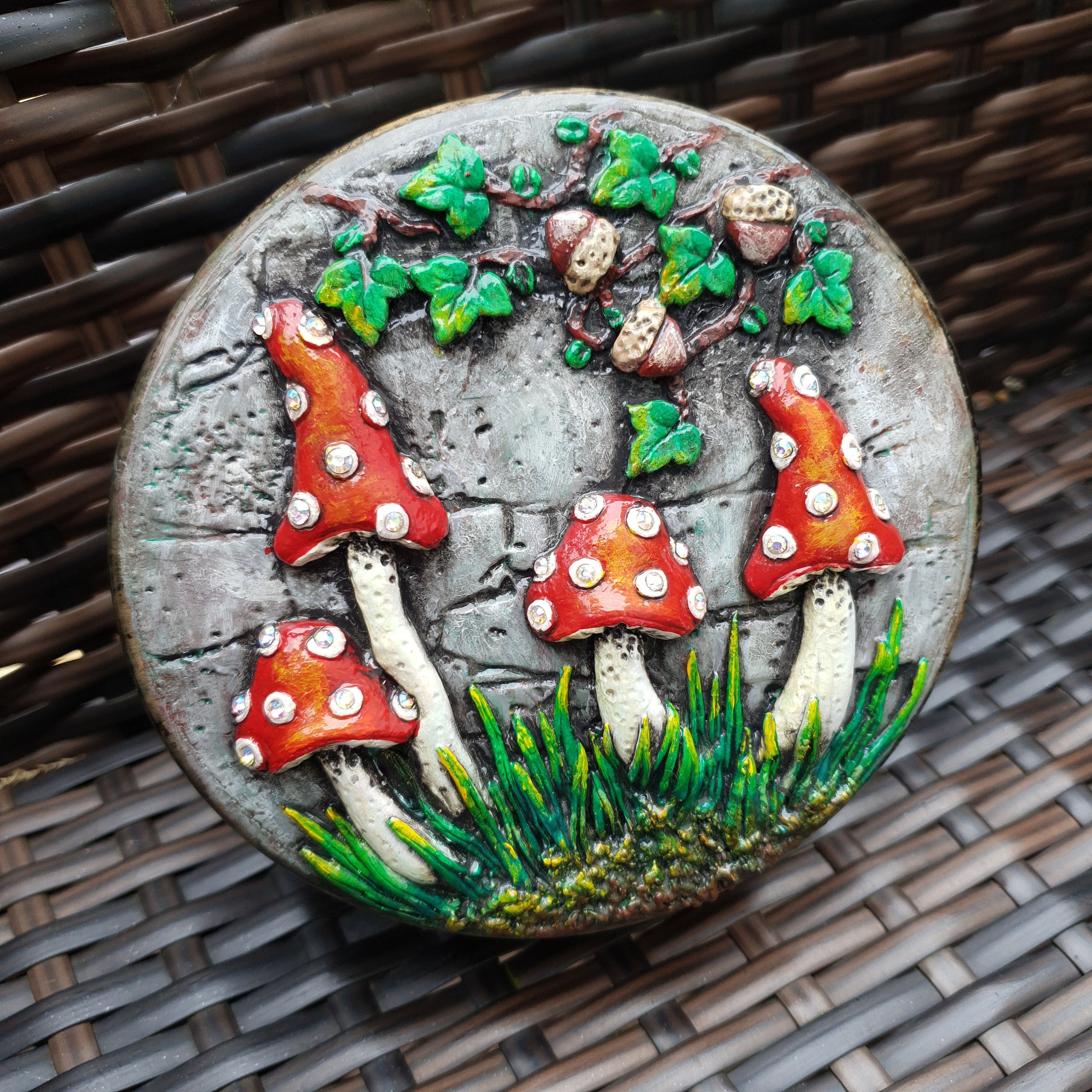 Upcycled Wooden Toadstool Jewellery Box – Fairycore Cottagecore Trinket Storage, Witchy Altar Decor, Magical Gift