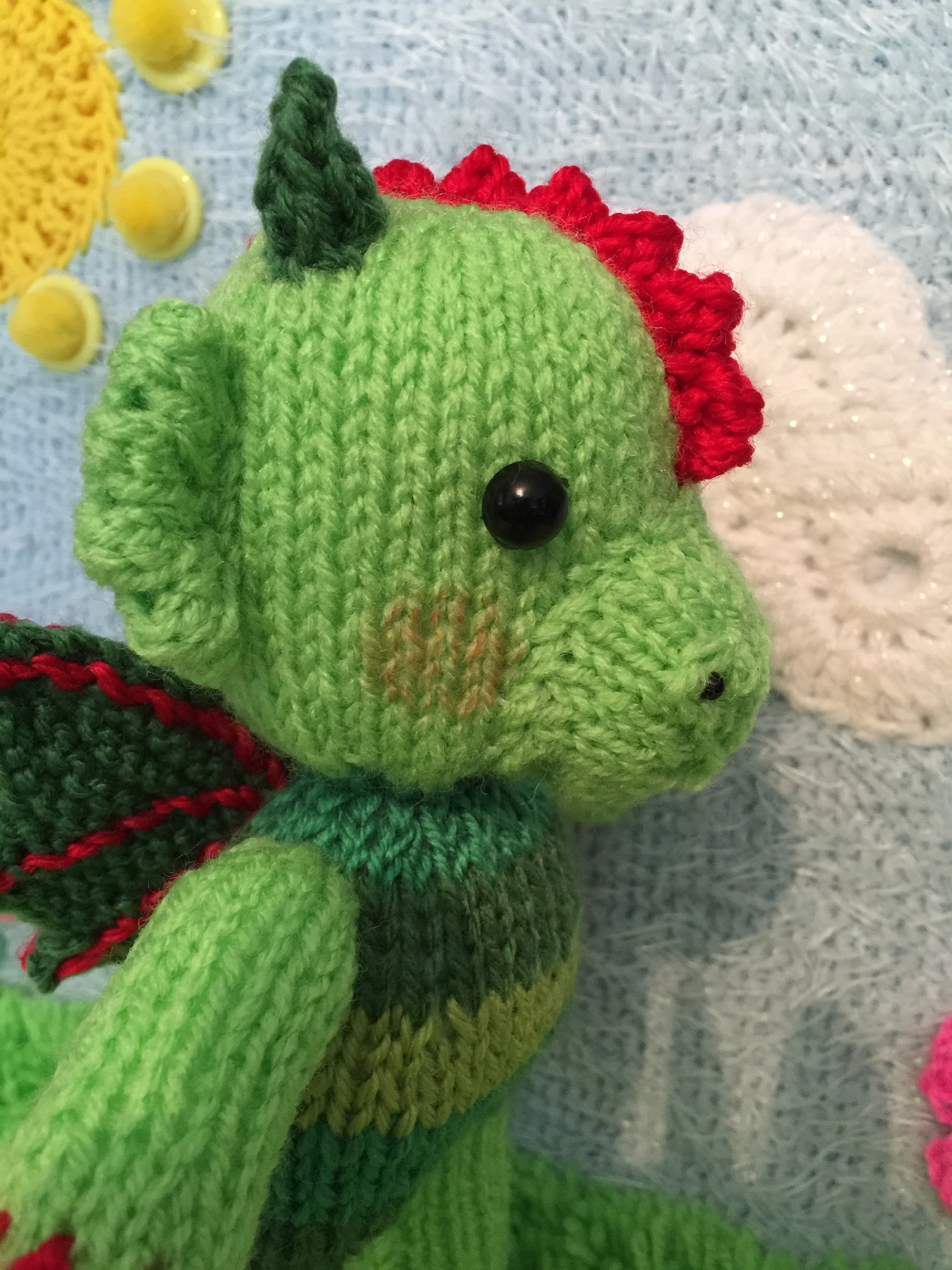 Puff the Dragon Knitting Pattern – Flat-Knit Dragon Toy PDF, Easy Cute Plush