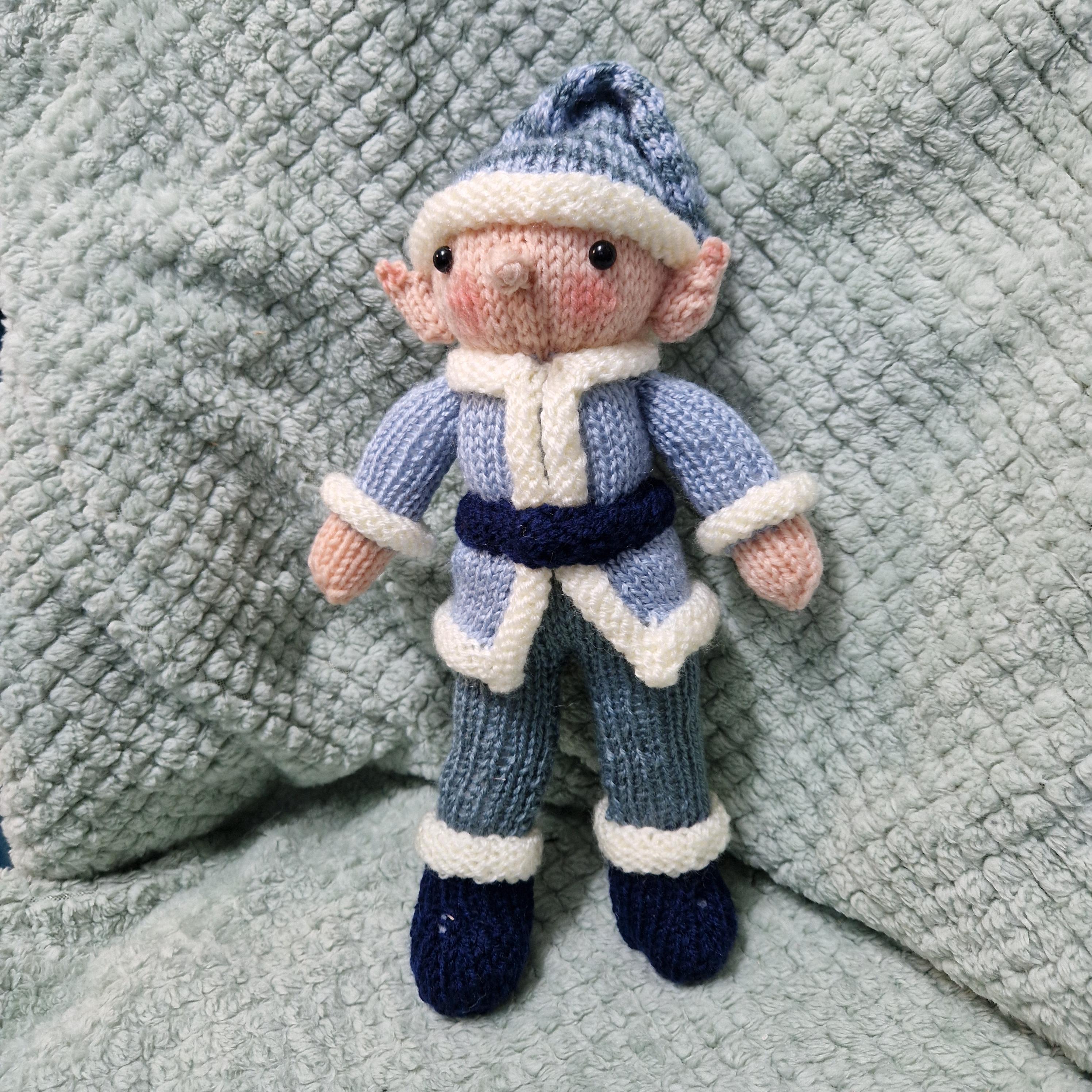 Jack the Frost Elf Knitting Pattern – Easy Christmas Decoration, Beginner-Friendly Flat Knit, DIY Holiday Ornament, Instant Download