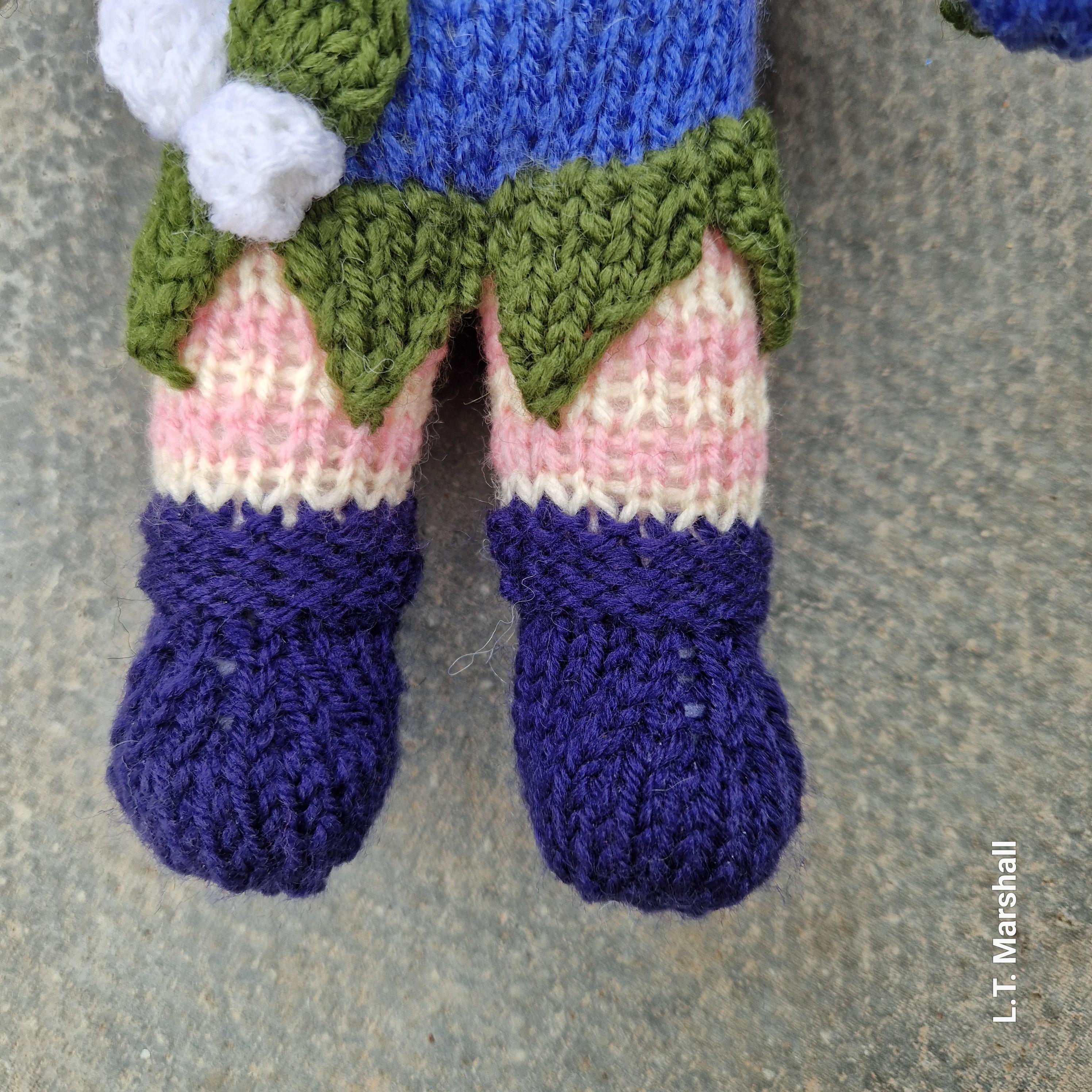 Blueberry Doll Knitting Pattern – Flat-Knit Blueberry Doll PDF, Easy Cute Plush