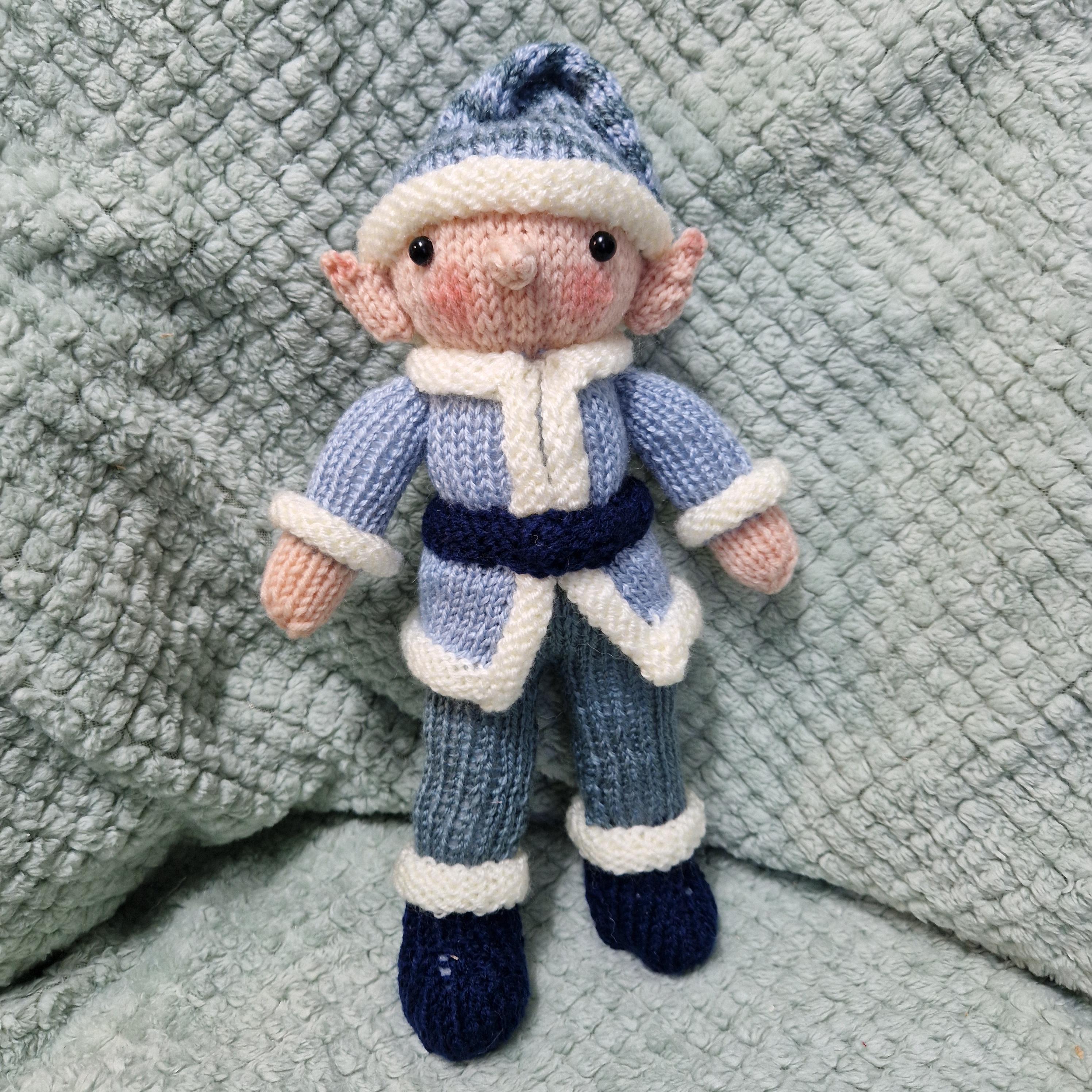 Jack the Frost Elf Knitting Pattern – Easy Christmas Decoration, Beginner-Friendly Flat Knit, DIY Holiday Ornament, Instant Download