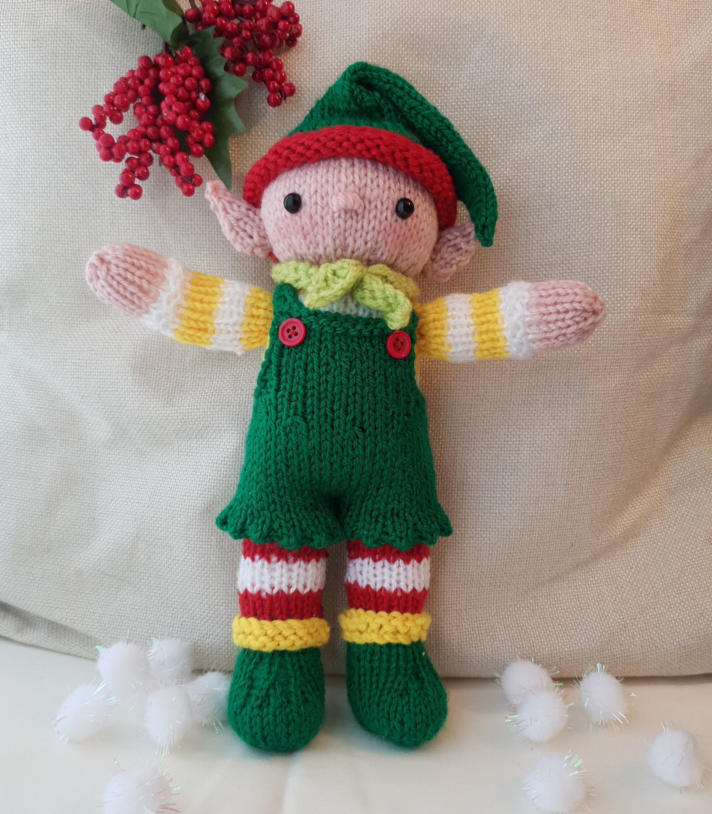 Pickle the Elf Knitting Pattern – Flat-Knit Elf Doll PDF, Beginner Friendly