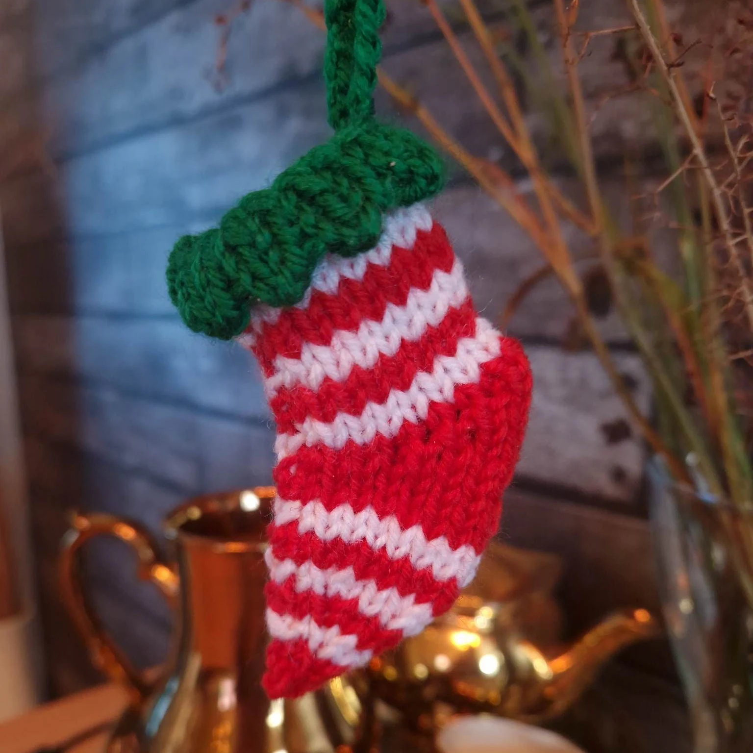 Elf Stocking Ornament Knitting Pattern – Flat-Knit Mini PDF Decoration, Beginner Friendly