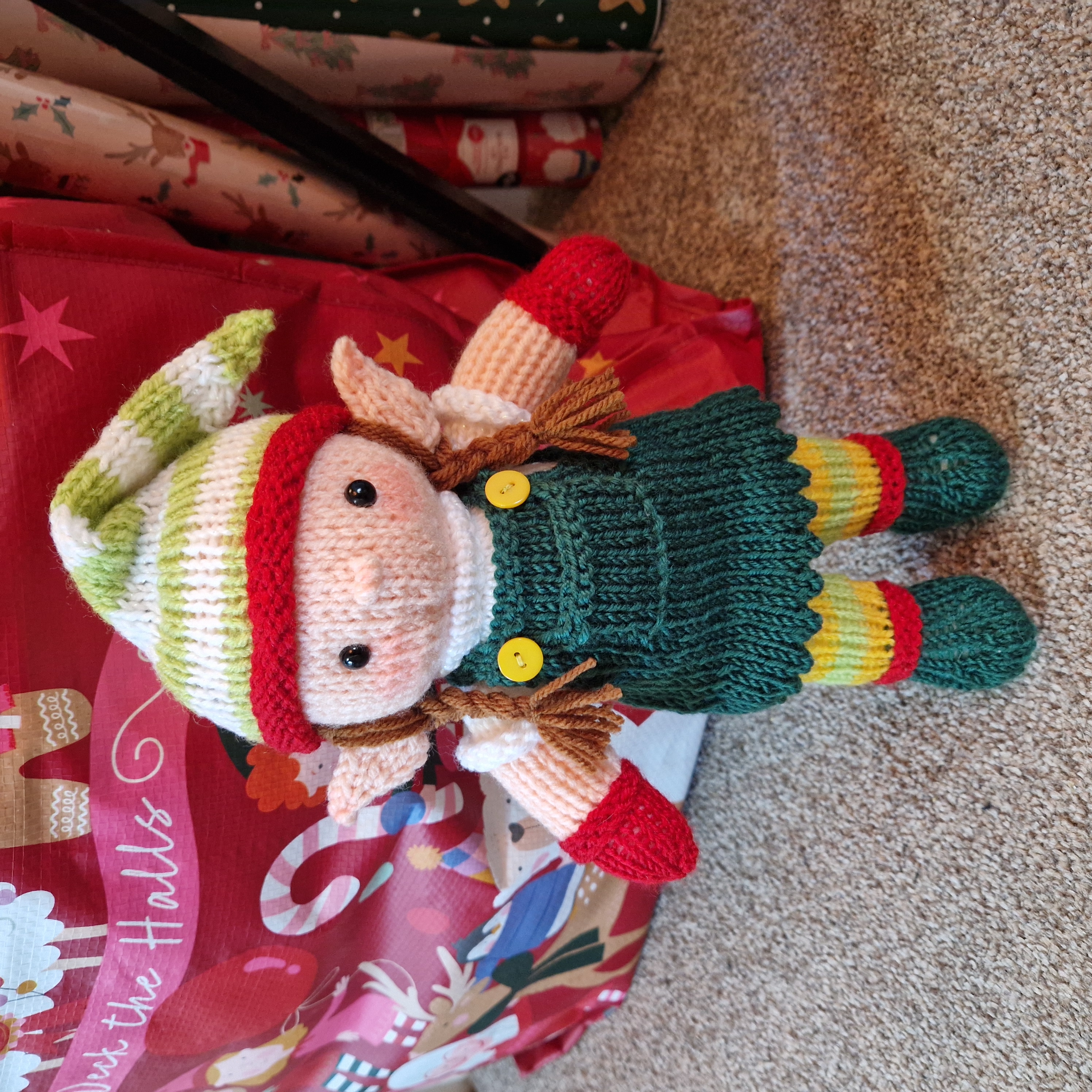 Pepper the Elf Doll Knitting Pattern PDF – Festive Christmas Elf Soft Toy Pattern