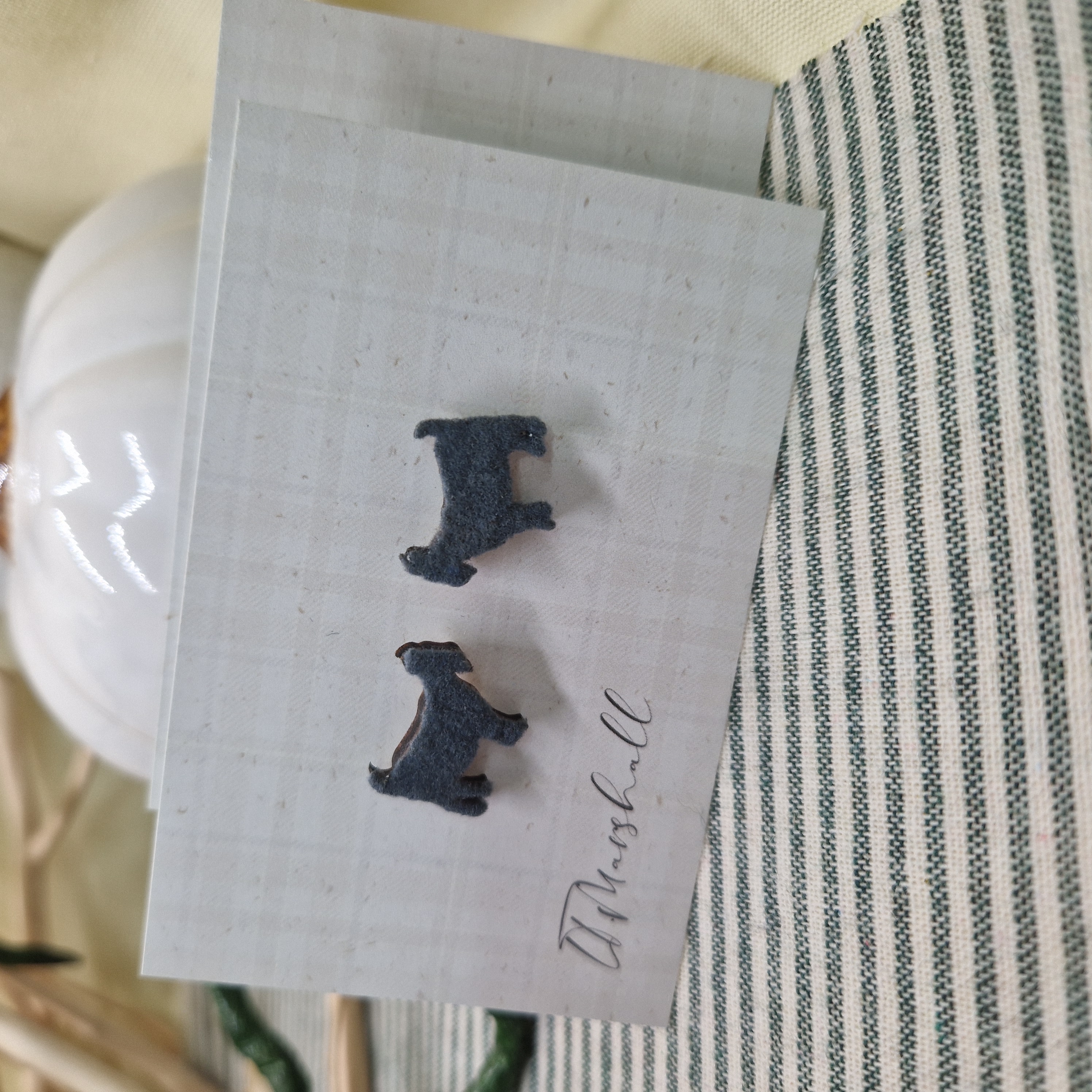 Handmade Goat Earrings – Wooden Studs in Flocked, Glitter or Stained Finish, Scottish Farm Jewelry