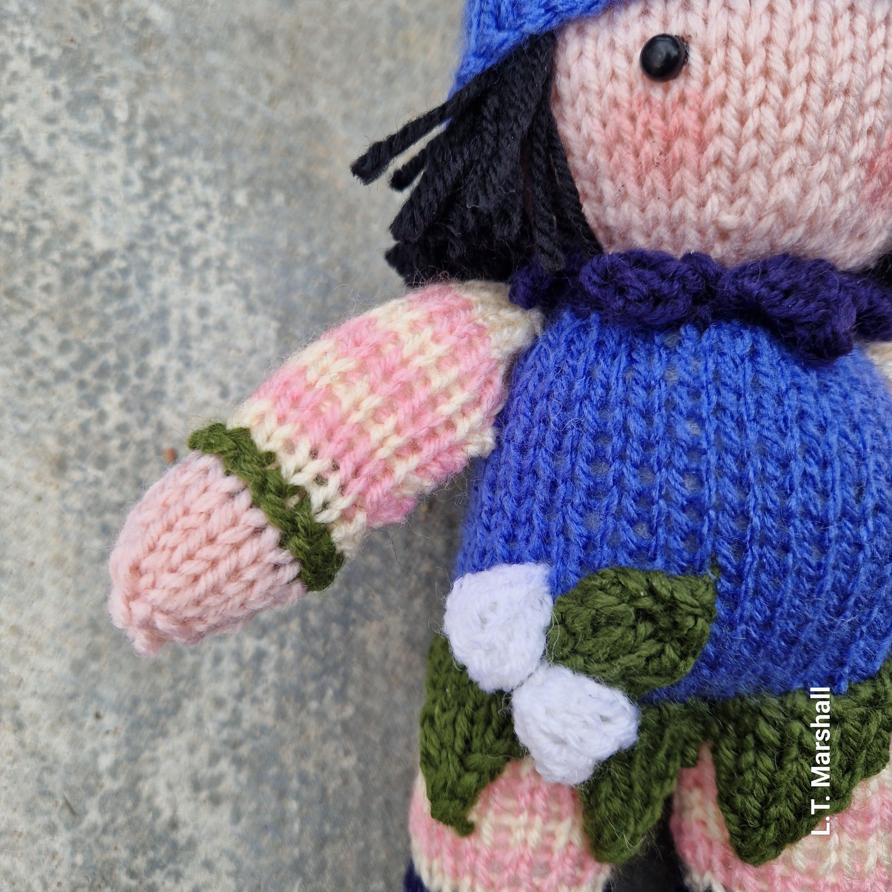 Blueberry Doll Knitting Pattern – Flat-Knit Blueberry Doll PDF, Easy Cute Plush
