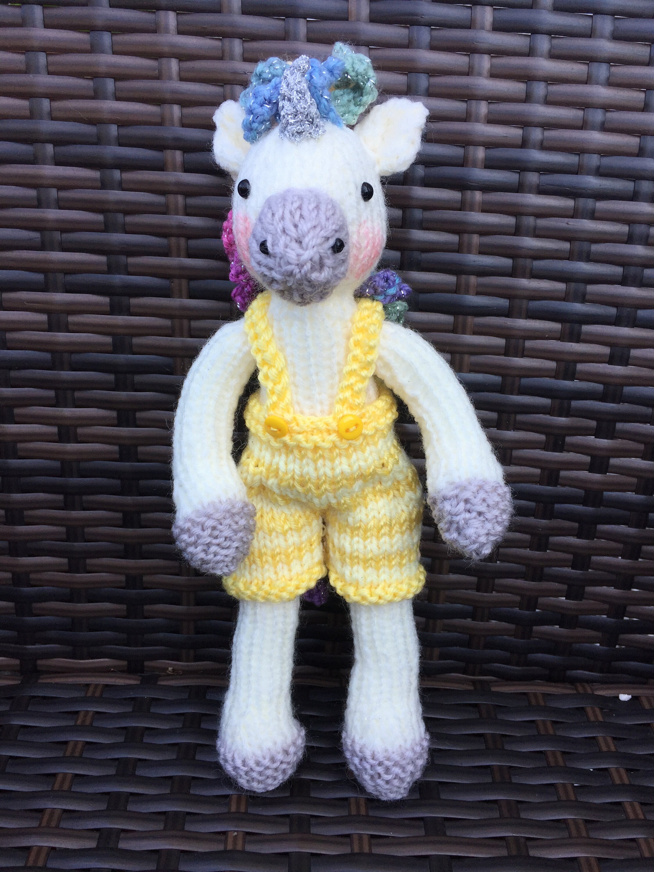 Sparkle the Unicorn Knitting Pattern – PDF Digital Download • Easy Flat-Knit Unicorn Toy