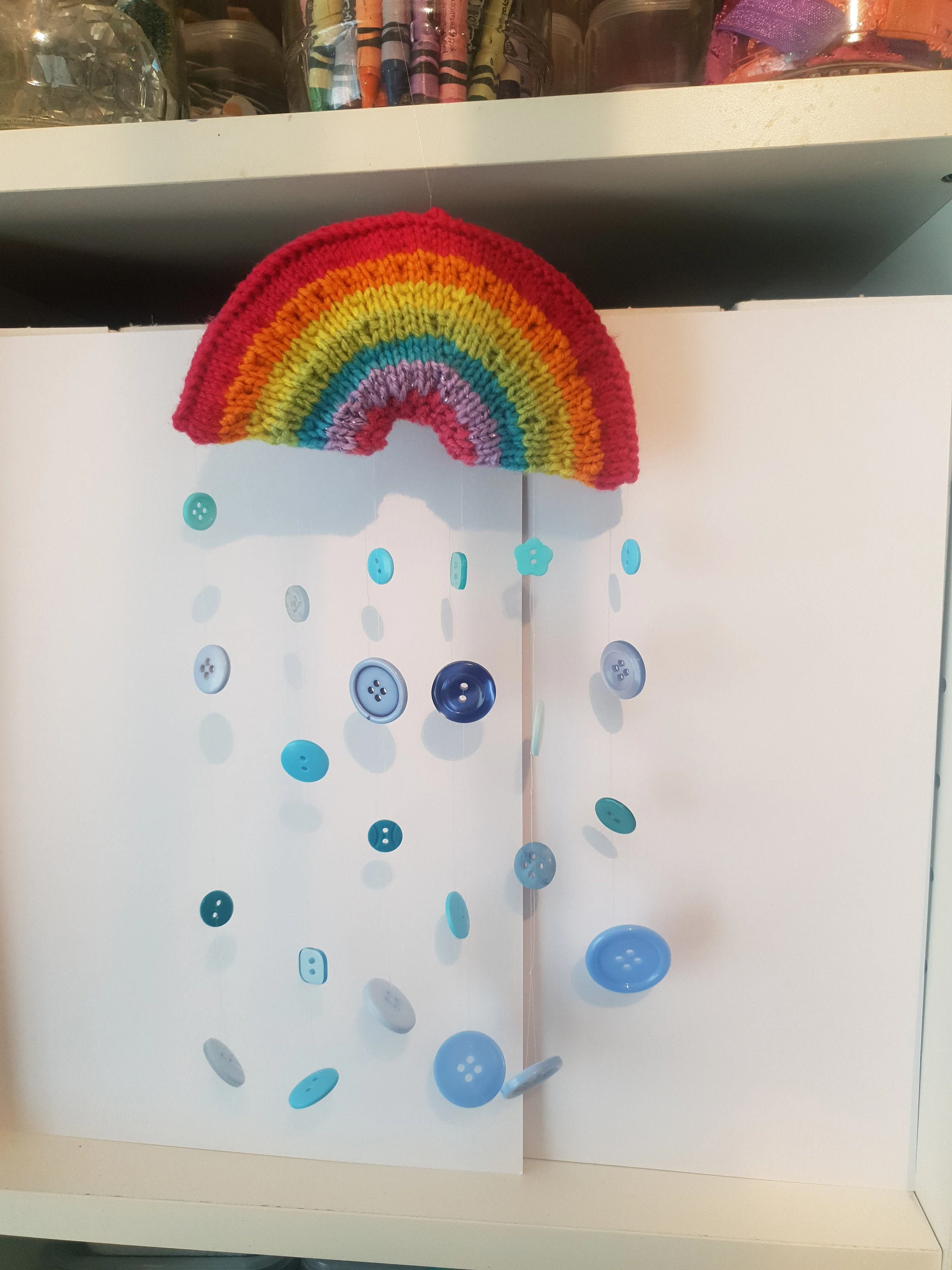 One-Piece Hanging Rainbow Decor Knitting Pattern – Flat-Knit Rainbow PDF, Easy Home Hanging