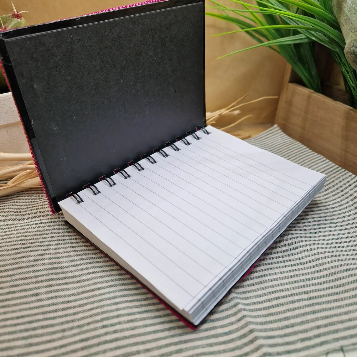 Daisy Felt Applique Handmade notebook/ Journal A6 Lined