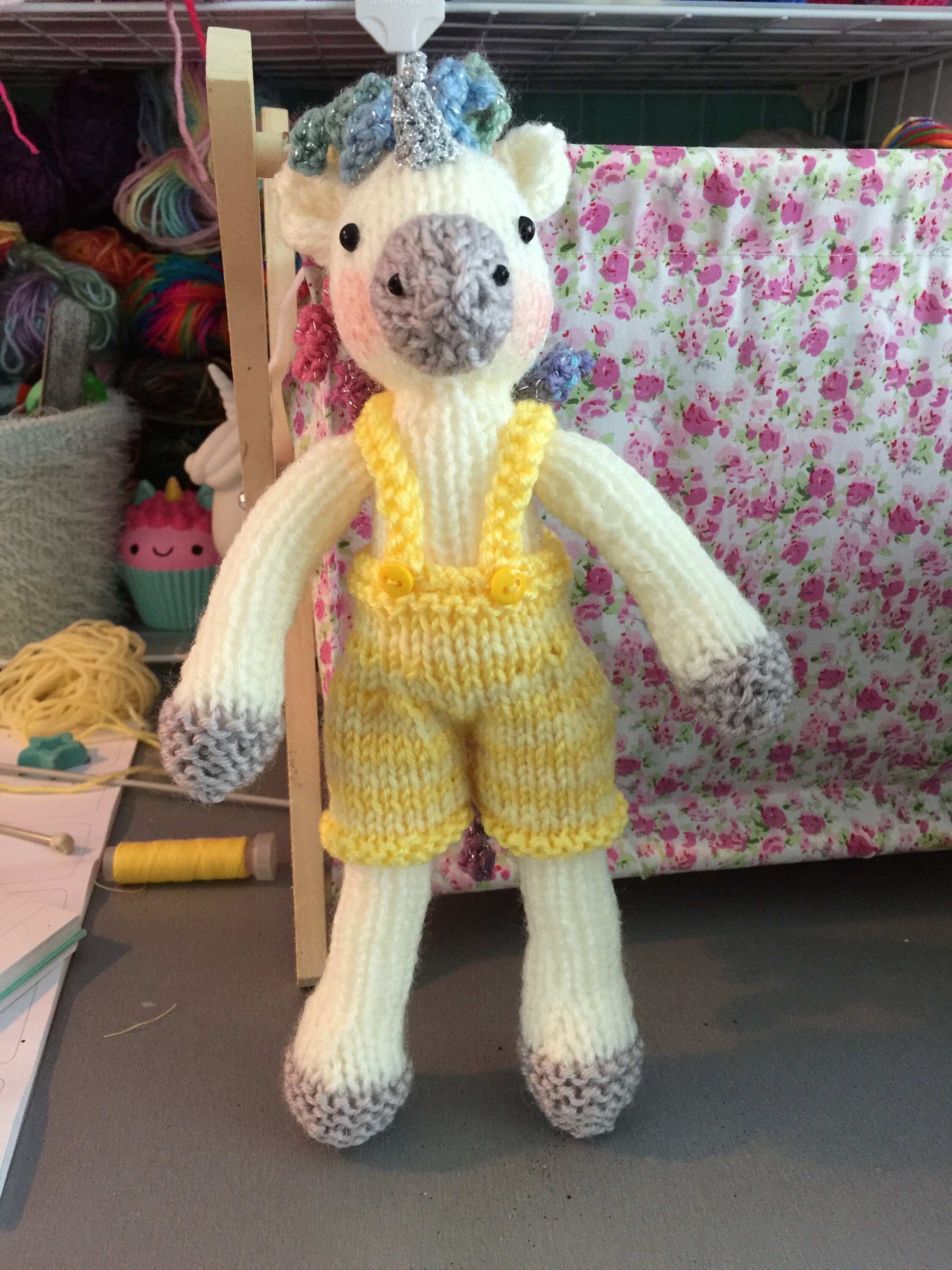Sparkle the Unicorn Knitting Pattern – PDF Digital Download • Easy Flat-Knit Unicorn Toy