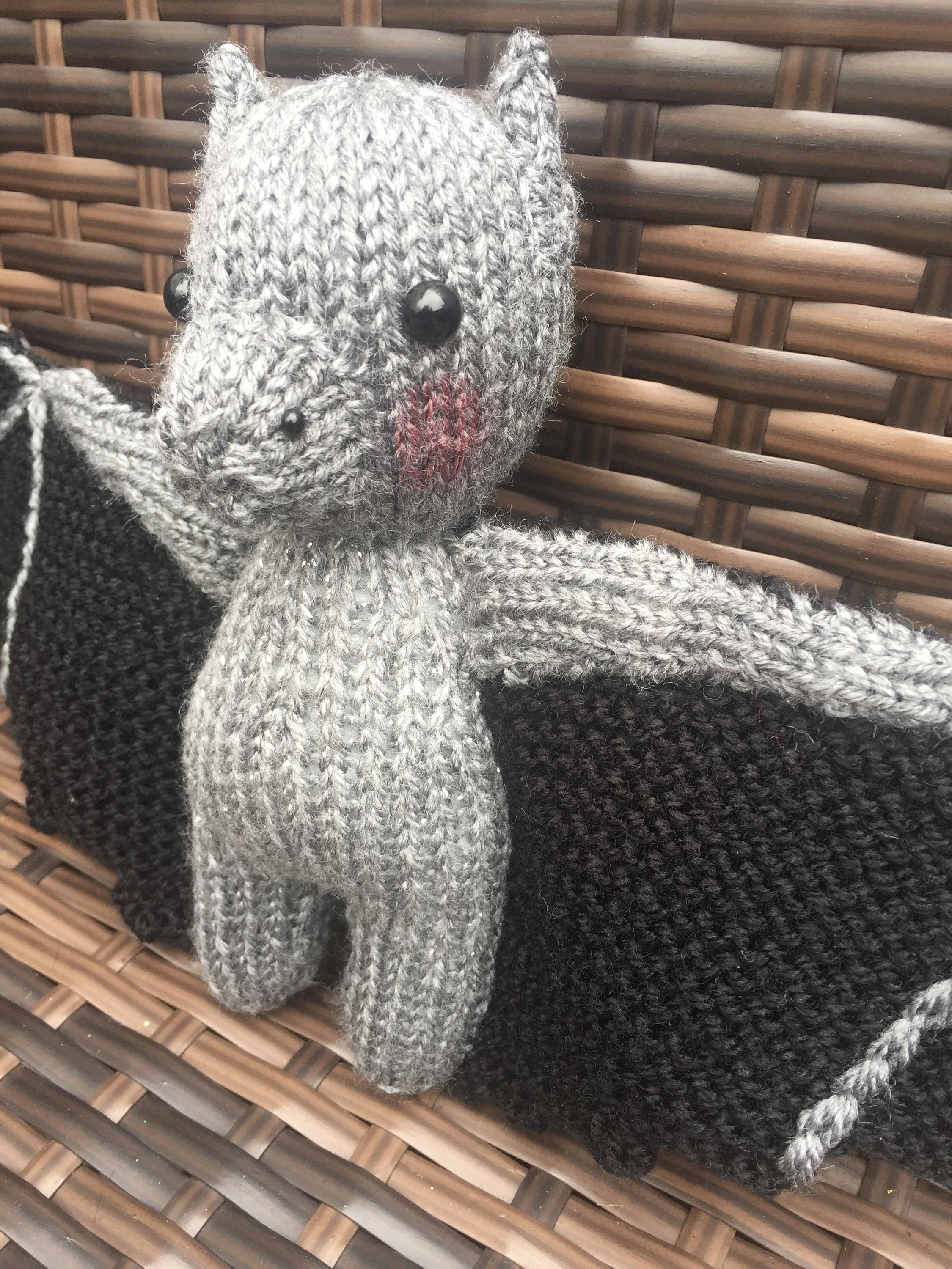 Batty Bat Knitting Pattern – Flat-Knit Bat Toy PDF, Easy Bat Plush Pattern