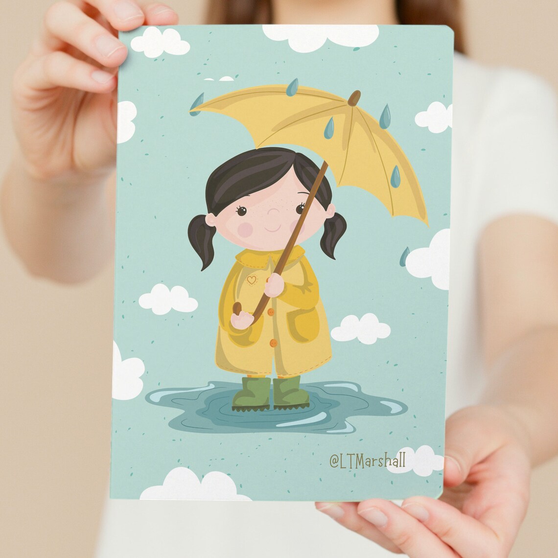 Adorable Dollies Postcard – Cute Illustrated Girl Characters | Original Art Stationery by LTMarshall