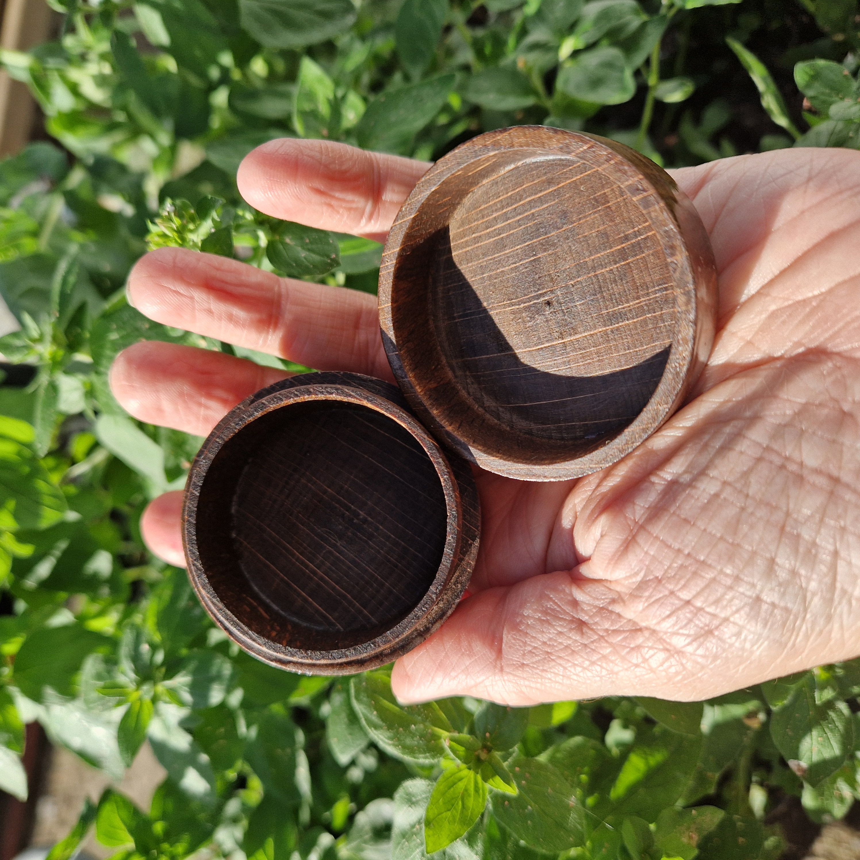 Handmade Wooden Trinket Box with Hand Painted Scottish Thistle – Small Pill or Keepsake Holder