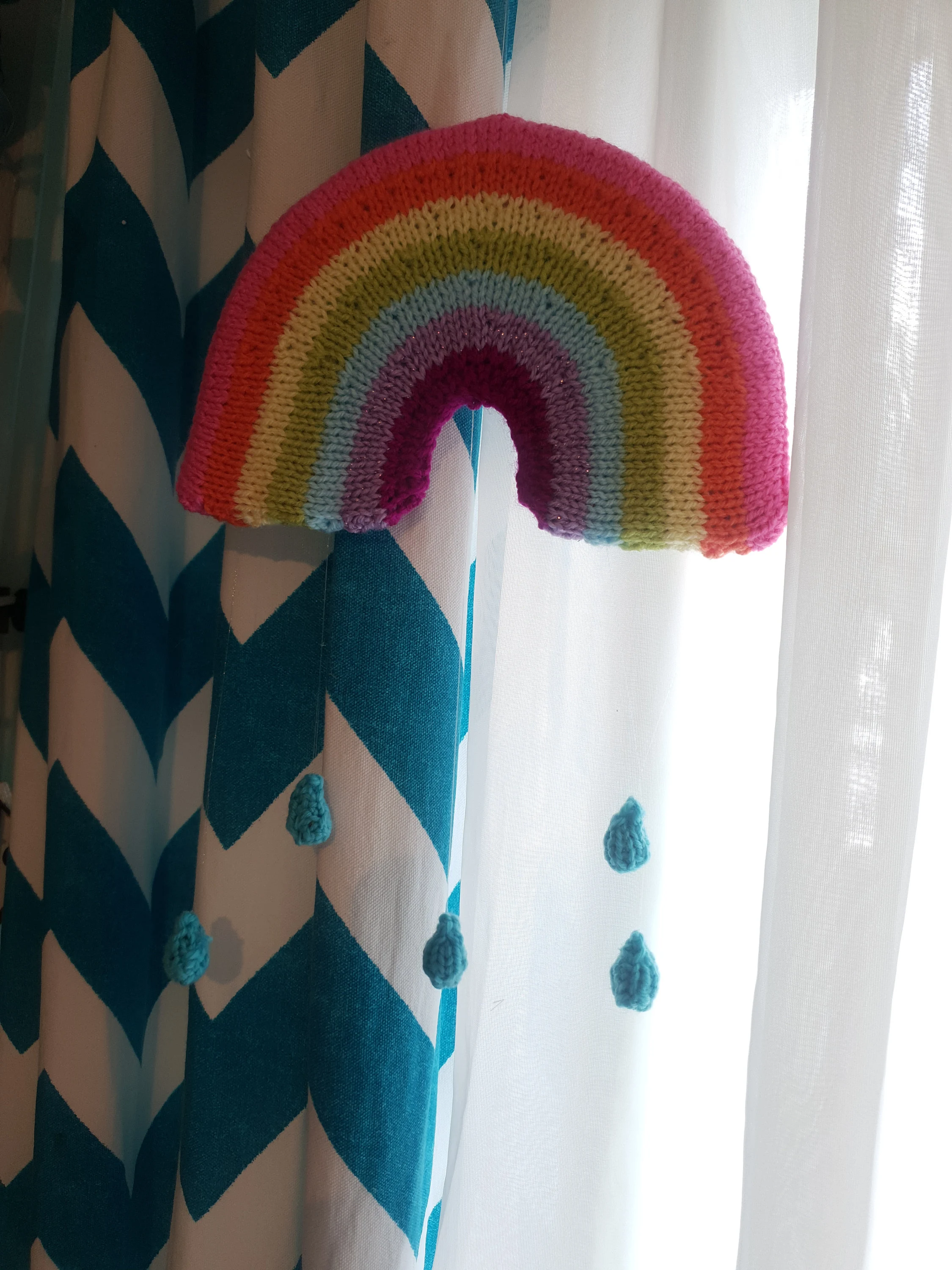 Large Hanging Rainbow Decor Knitting Pattern – Flat-Knit Rainbow PDF, Easy Home Hanging