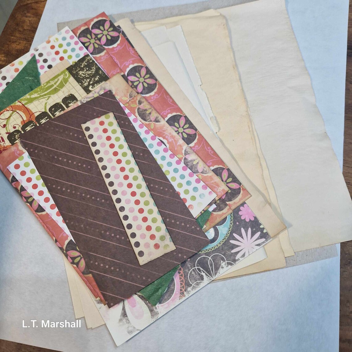 Handmade Junk Journaling Kit Vintage Muted | Ephemera, Stickers, Papers & Envelopes for Scrapbooking