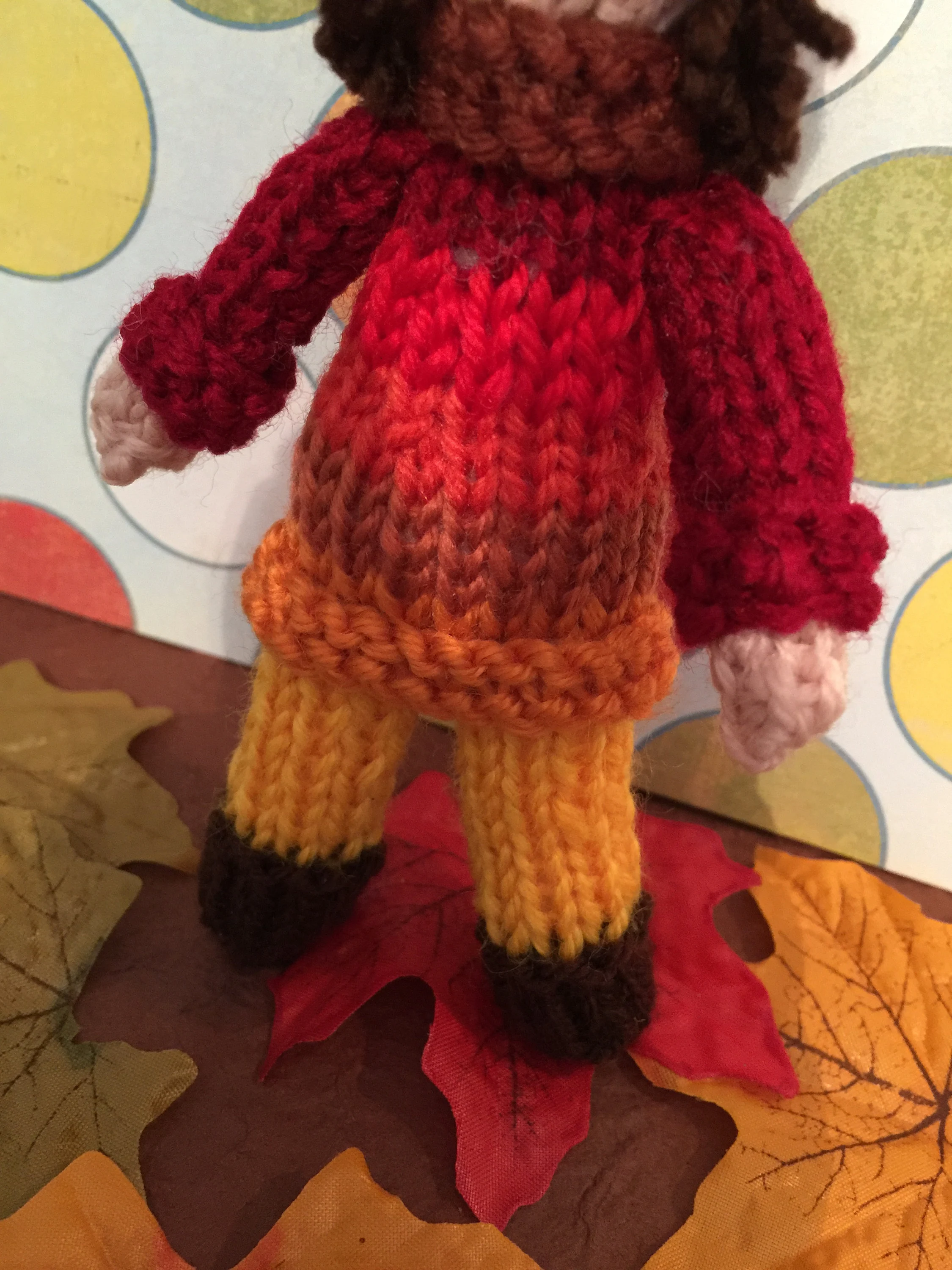 Autumn Dinky Doll Knitting Pattern – Flat-Knit Seasonal Doll PDF, Easy Cute Plush