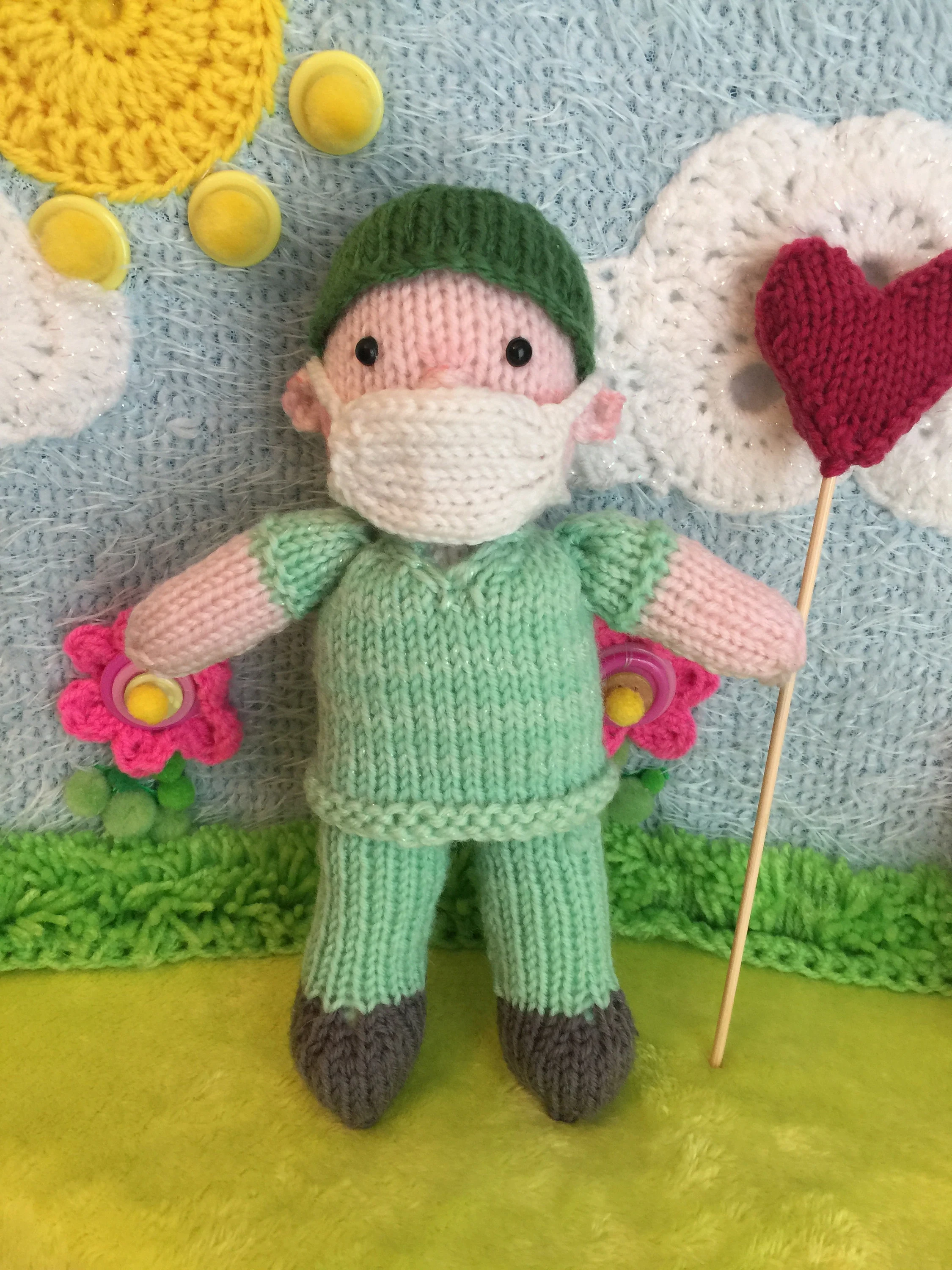 Doctor Dolly Knitting Pattern – DIY Nurse or Doctor Soft Toy, Handmade Plush Doll, Digital PDF Tutorial