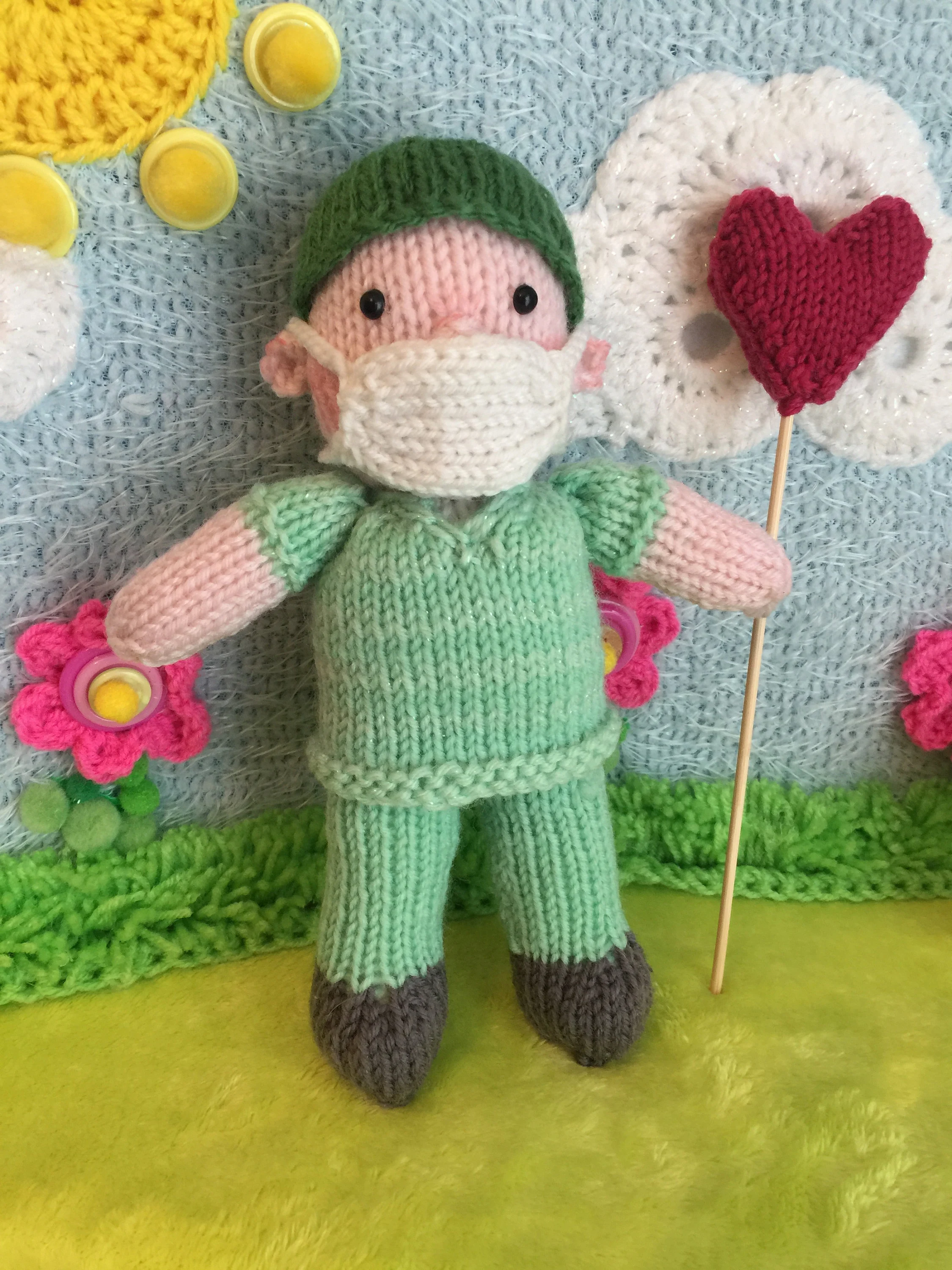 Doctor Dolly Knitting Pattern – DIY Nurse or Doctor Soft Toy, Handmade Plush Doll, Digital PDF Tutorial