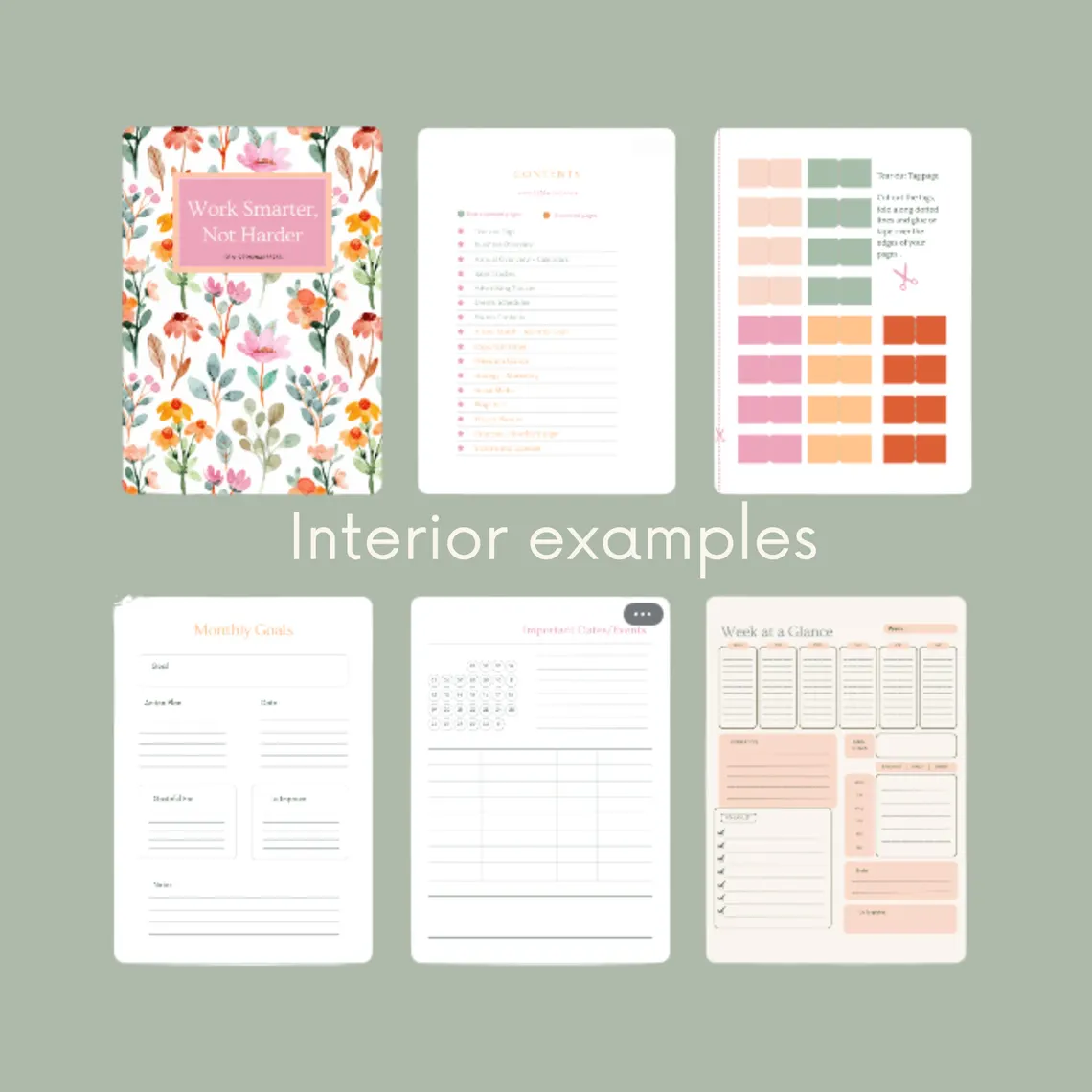 2025–2026 Floral Spring Business Planner Printable PDF | Weekly, Monthly, Budget, Tabs, A4 A5 & US Letter