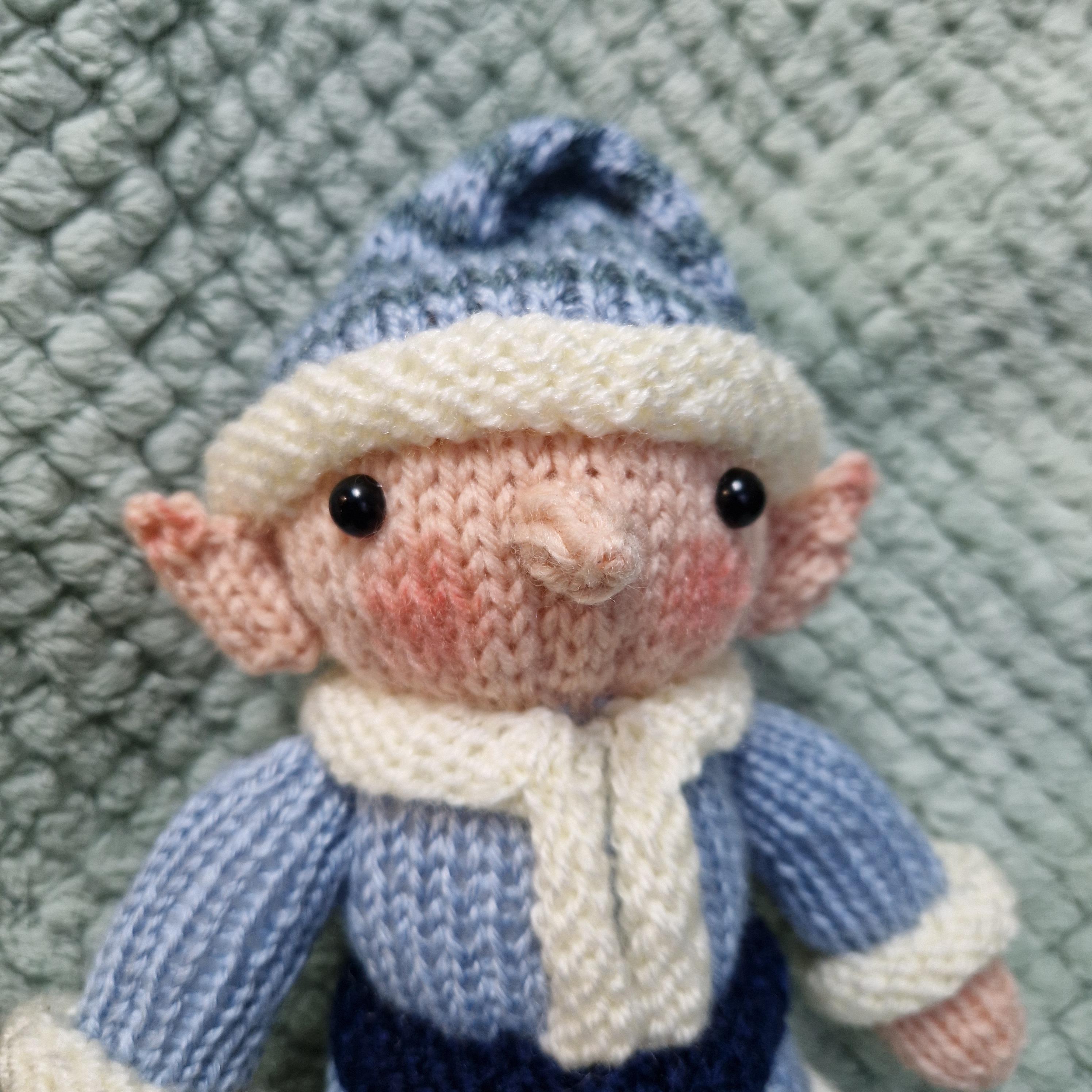 Jack the Frost Elf Knitting Pattern – Easy Christmas Decoration, Beginner-Friendly Flat Knit, DIY Holiday Ornament, Instant Download