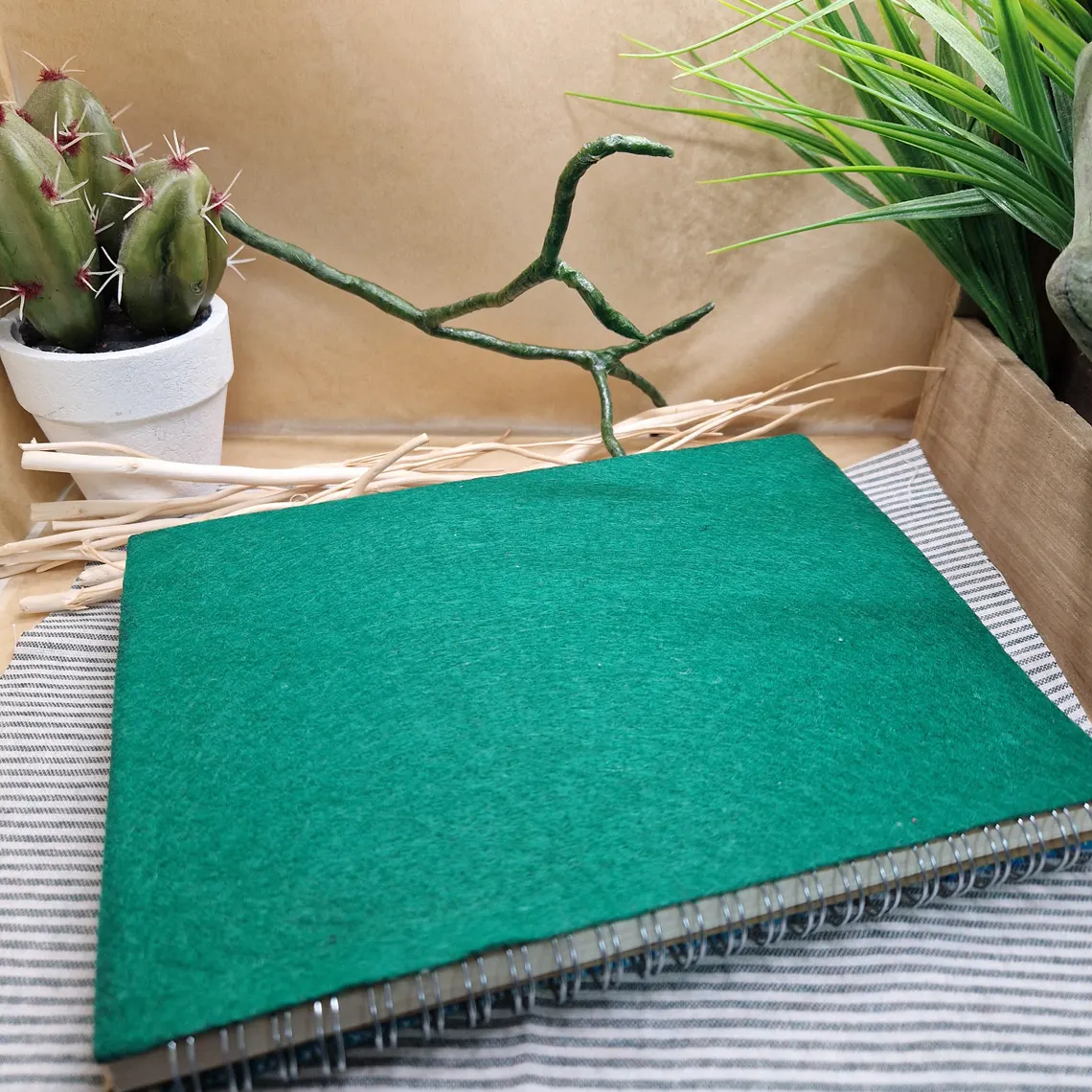 Eco Felt Toadstool Appliqué Notebook | Handmade A5 Lined Journal, Grimoire or Plant Book