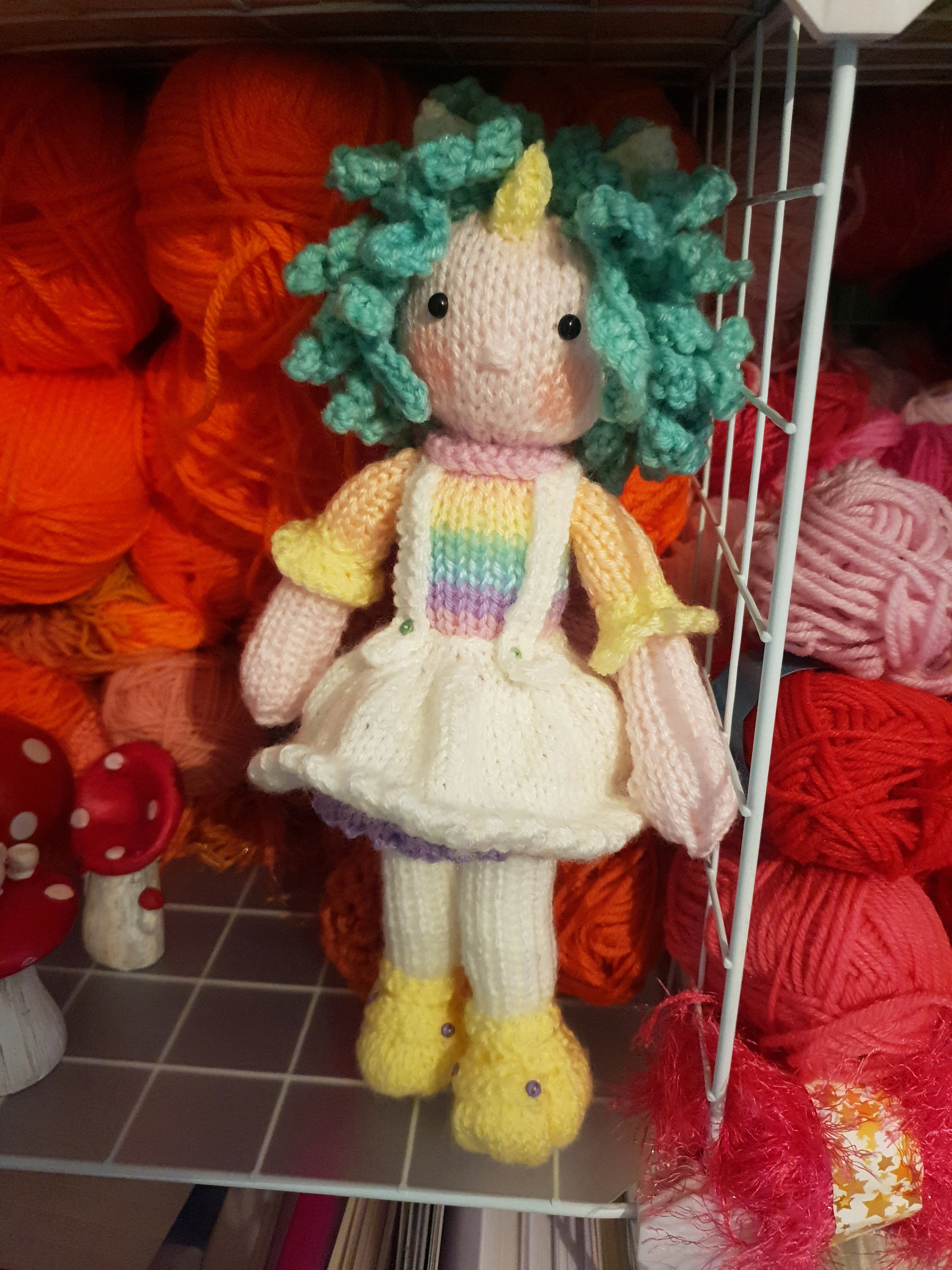 Pastel Unicorn Doll Knitting Pattern – Flat-Knit Unicorn Doll PDF, Easy Cute Plush