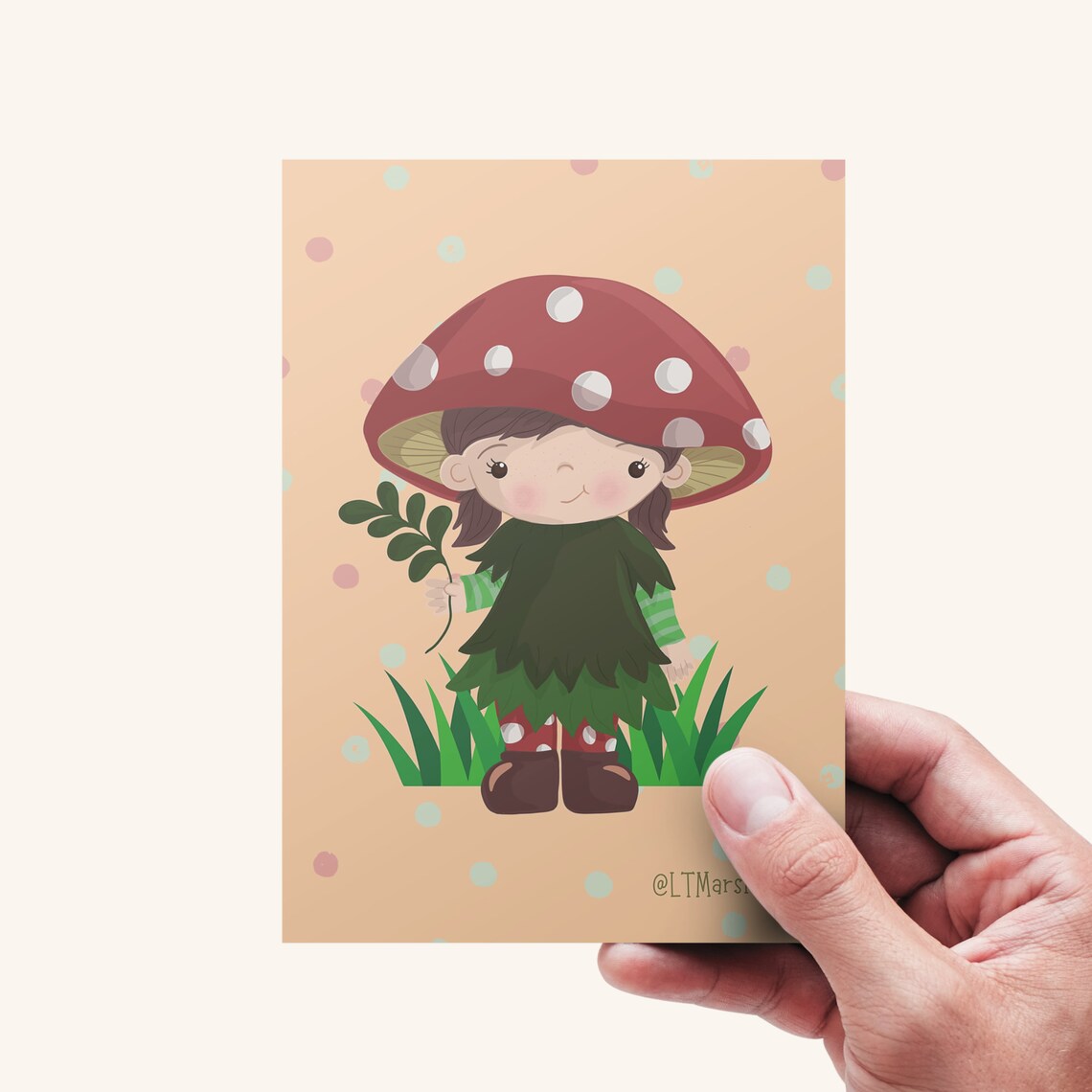 Adorable Dollies Postcard – Cute Illustrated Girl Characters | Original Art Stationery by LTMarshall